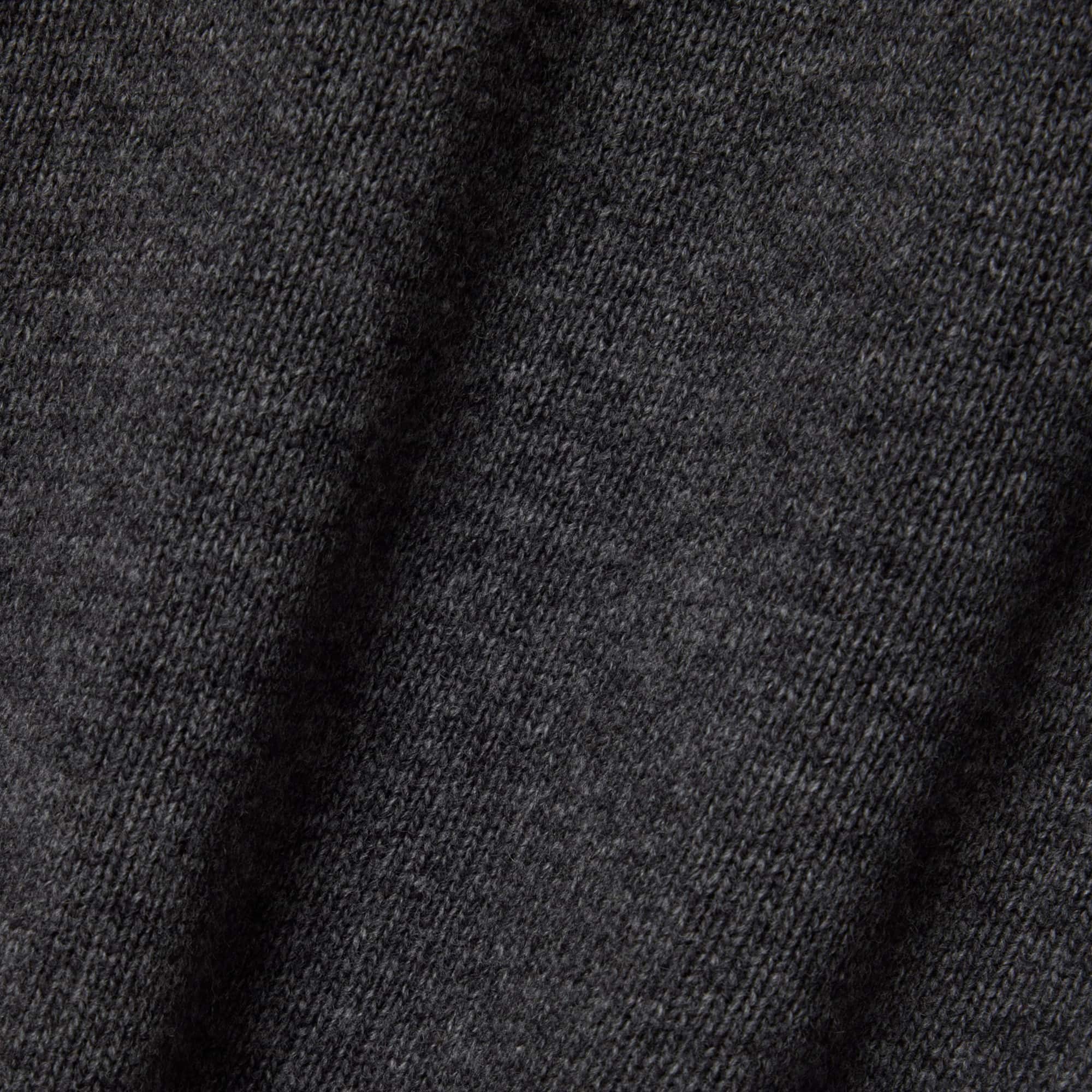 Men's Zip-Up High-Neck Wool Sweater - Grey pitch