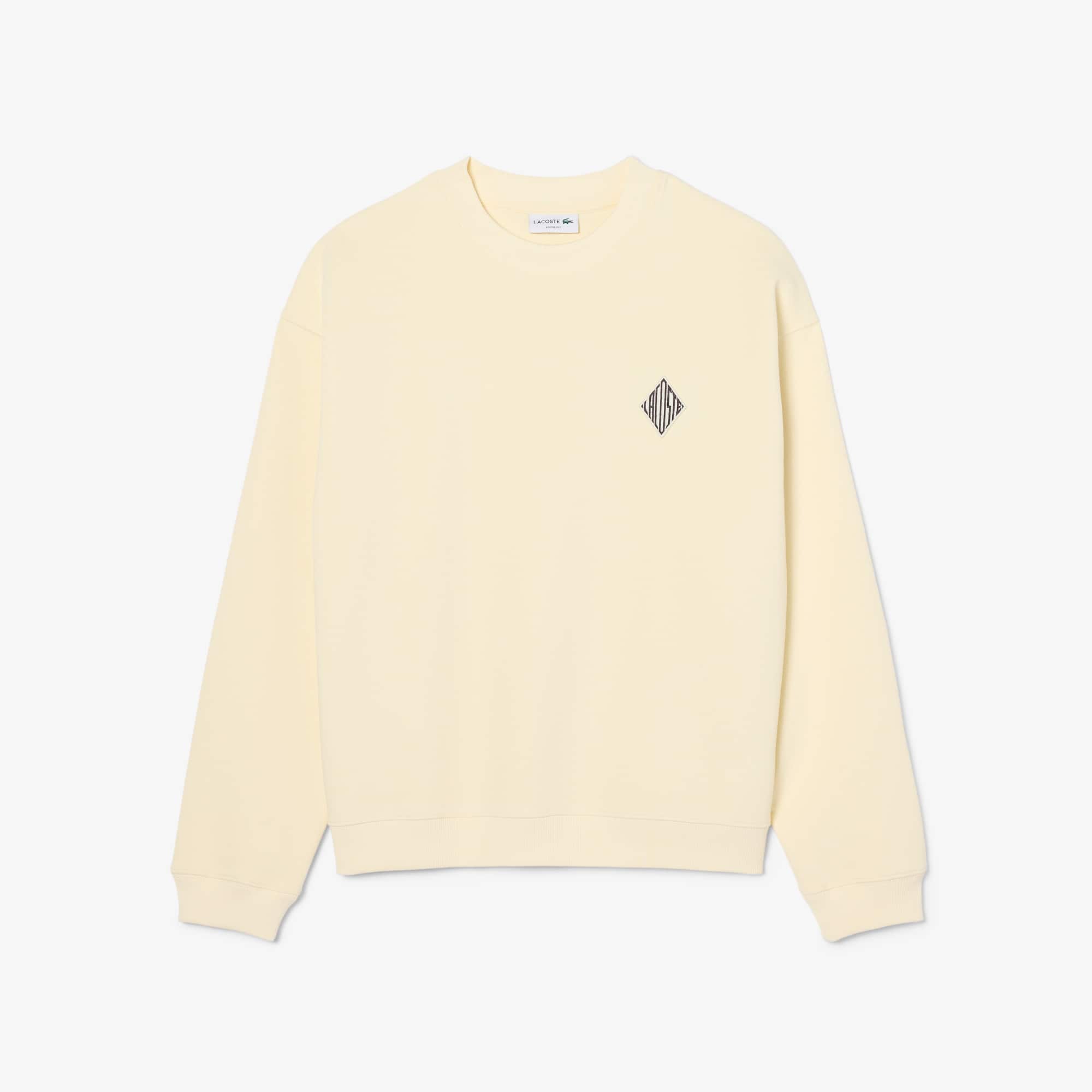 Double Face Piqué Badge Sweatshirt - Lemon Beige