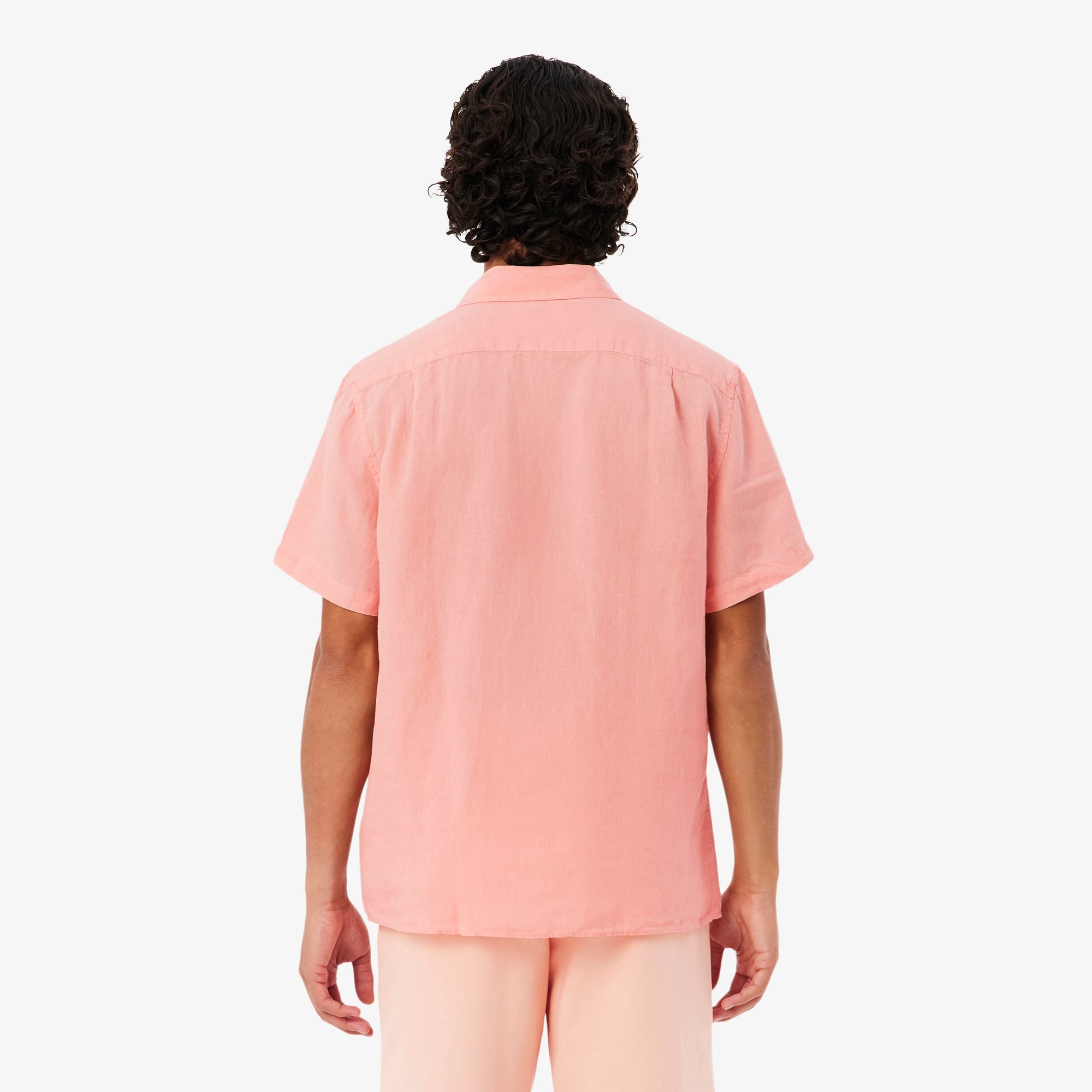 Men's Short Sleeve Linen Shirt - Rose
