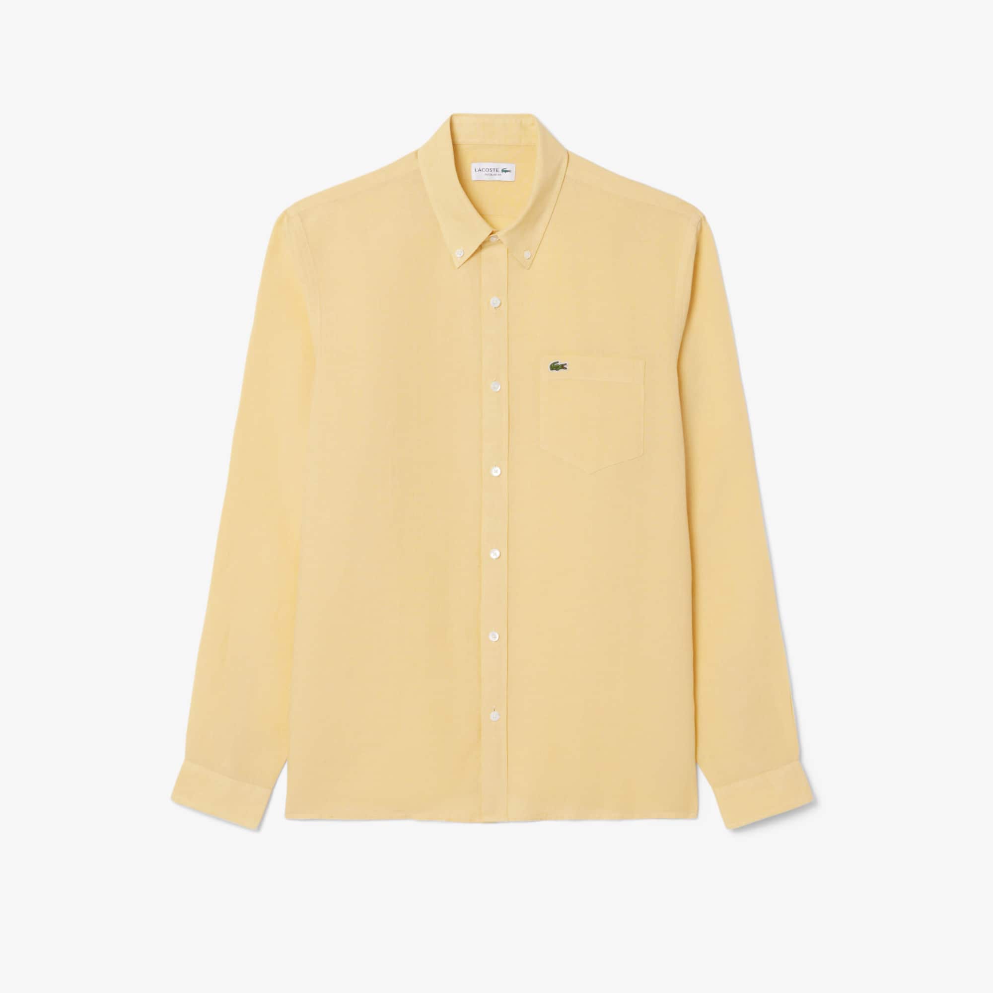 Men's Regular Fit Linen Shirt - Jaune