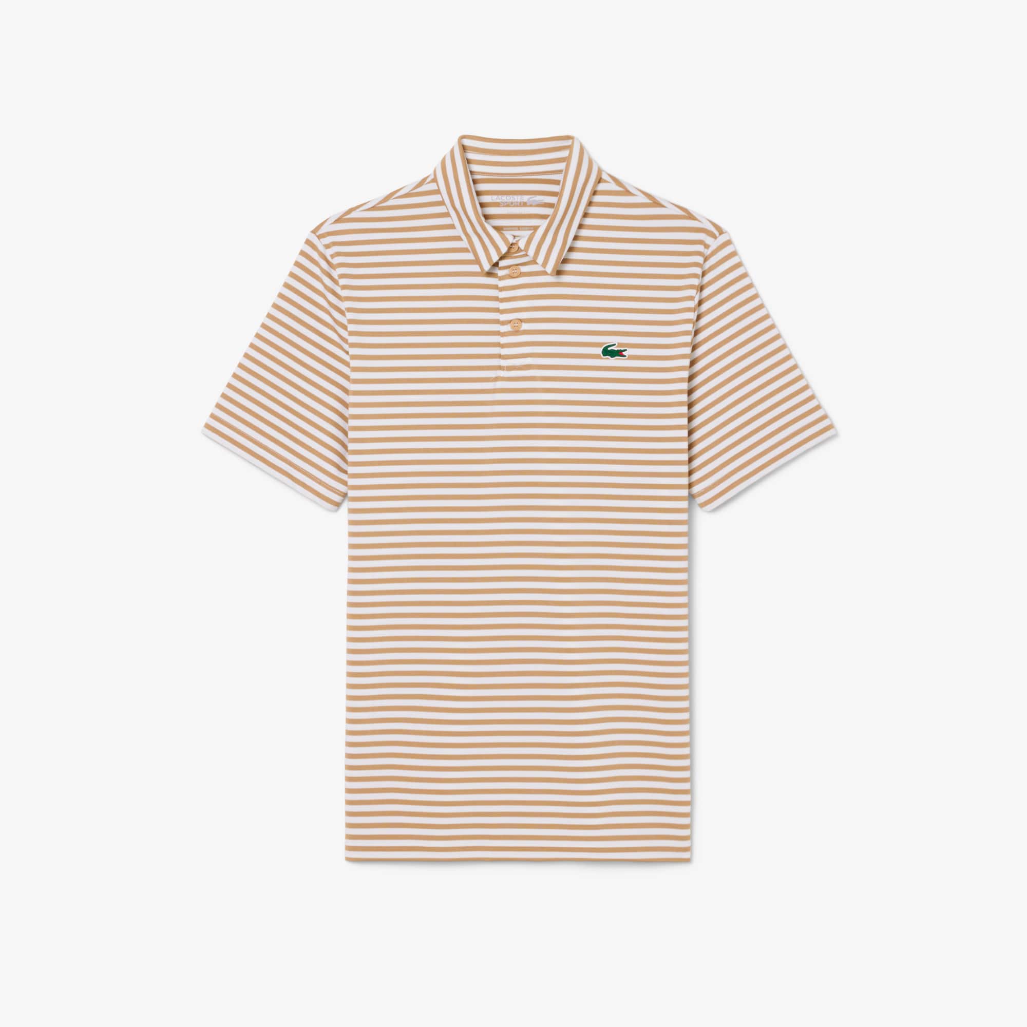 Regular Fit Ultra Dry Striped Golf Polo - Beige / White