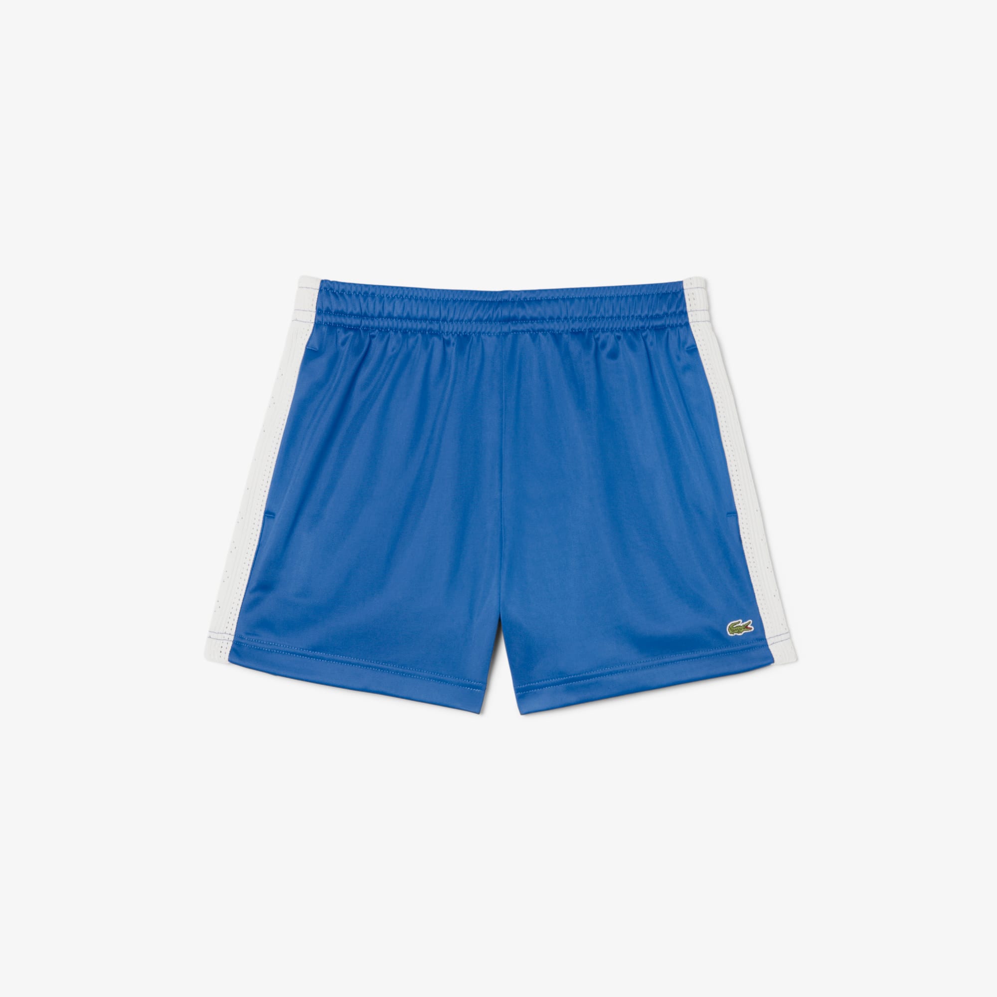 Women's Satin Jersey Pointelle Stripe Shorts - Blue