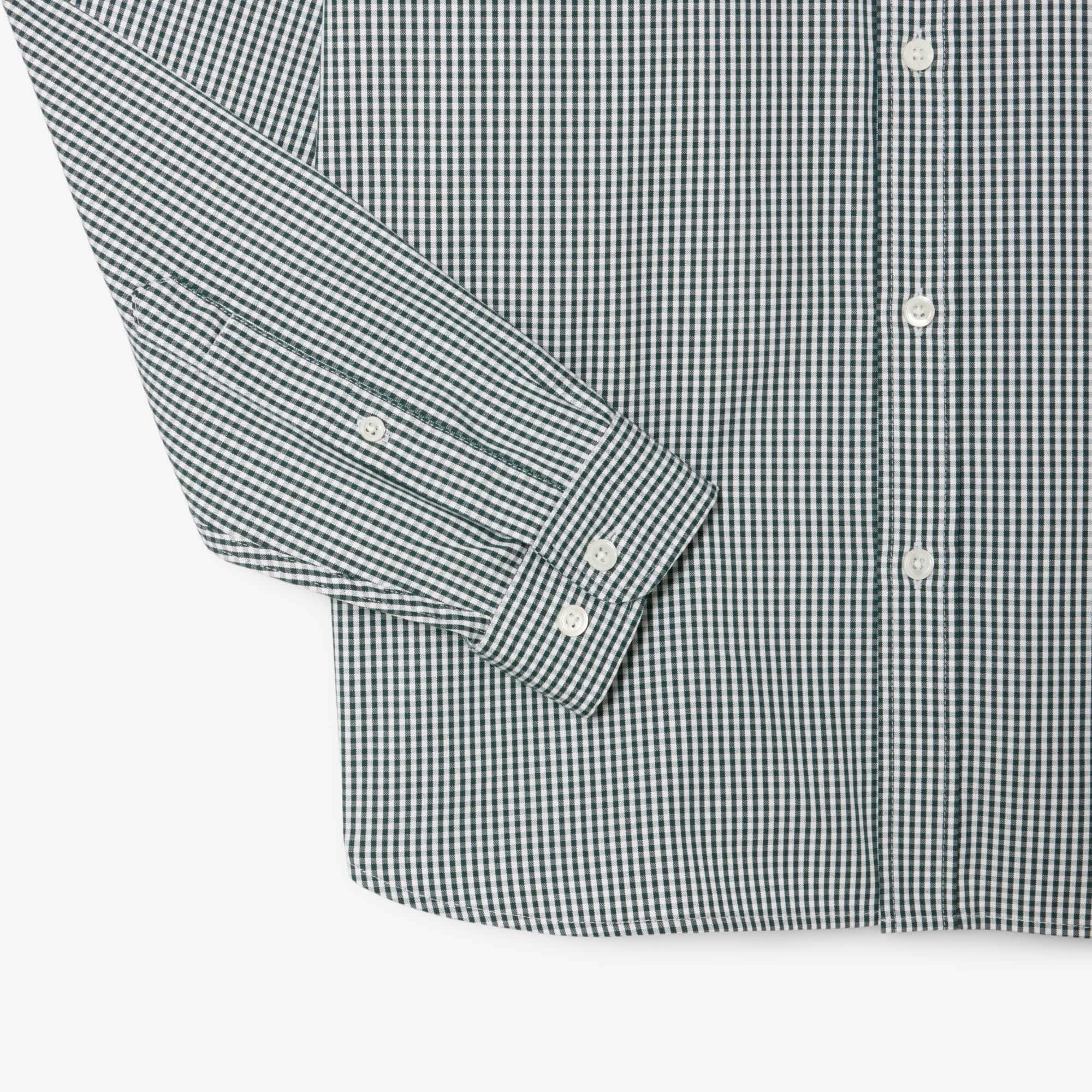 Men's Regular Fit Checked Cotton Shirt - White / Green