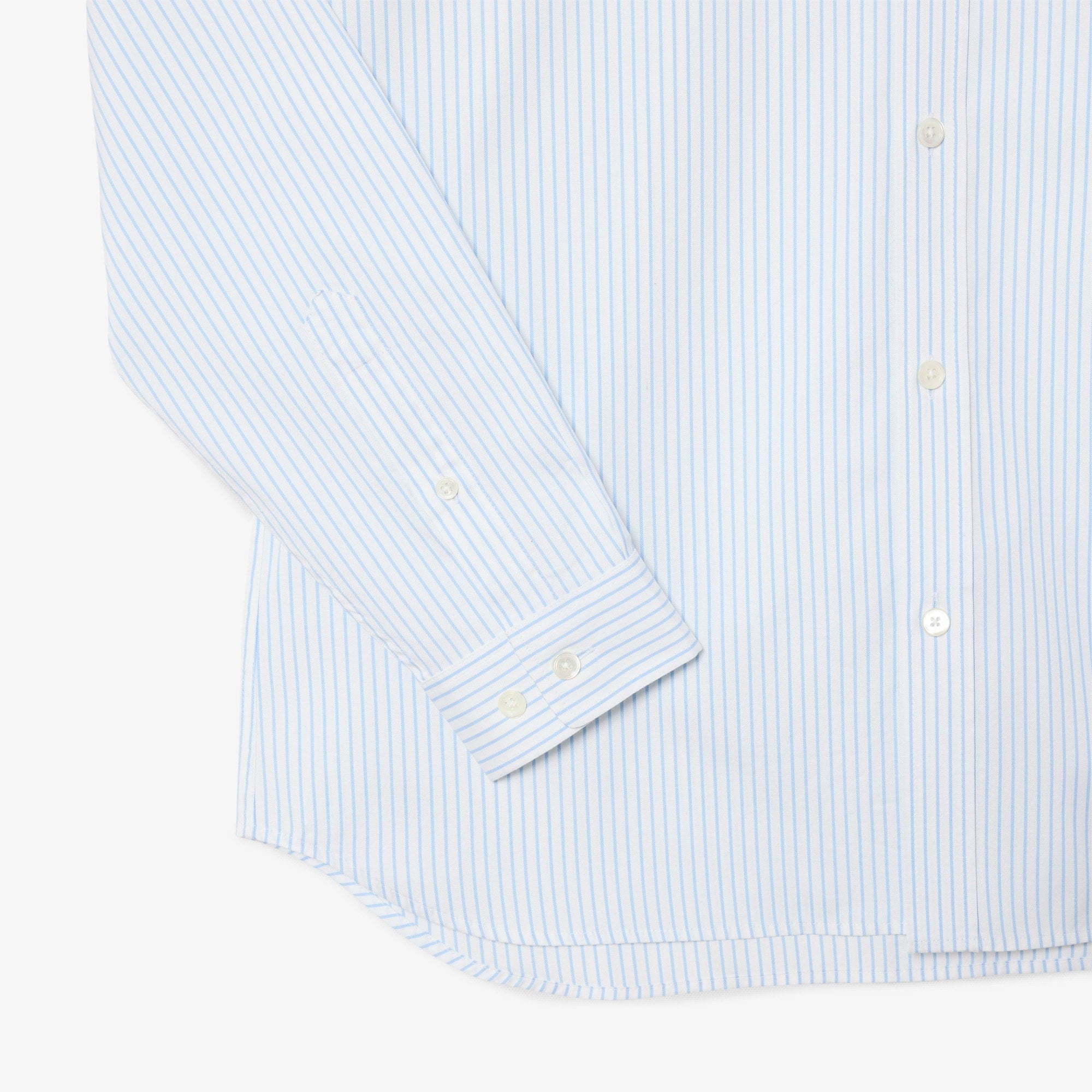 Men's Regular Fit Striped Pinpoint Shirt - White / Light Blue