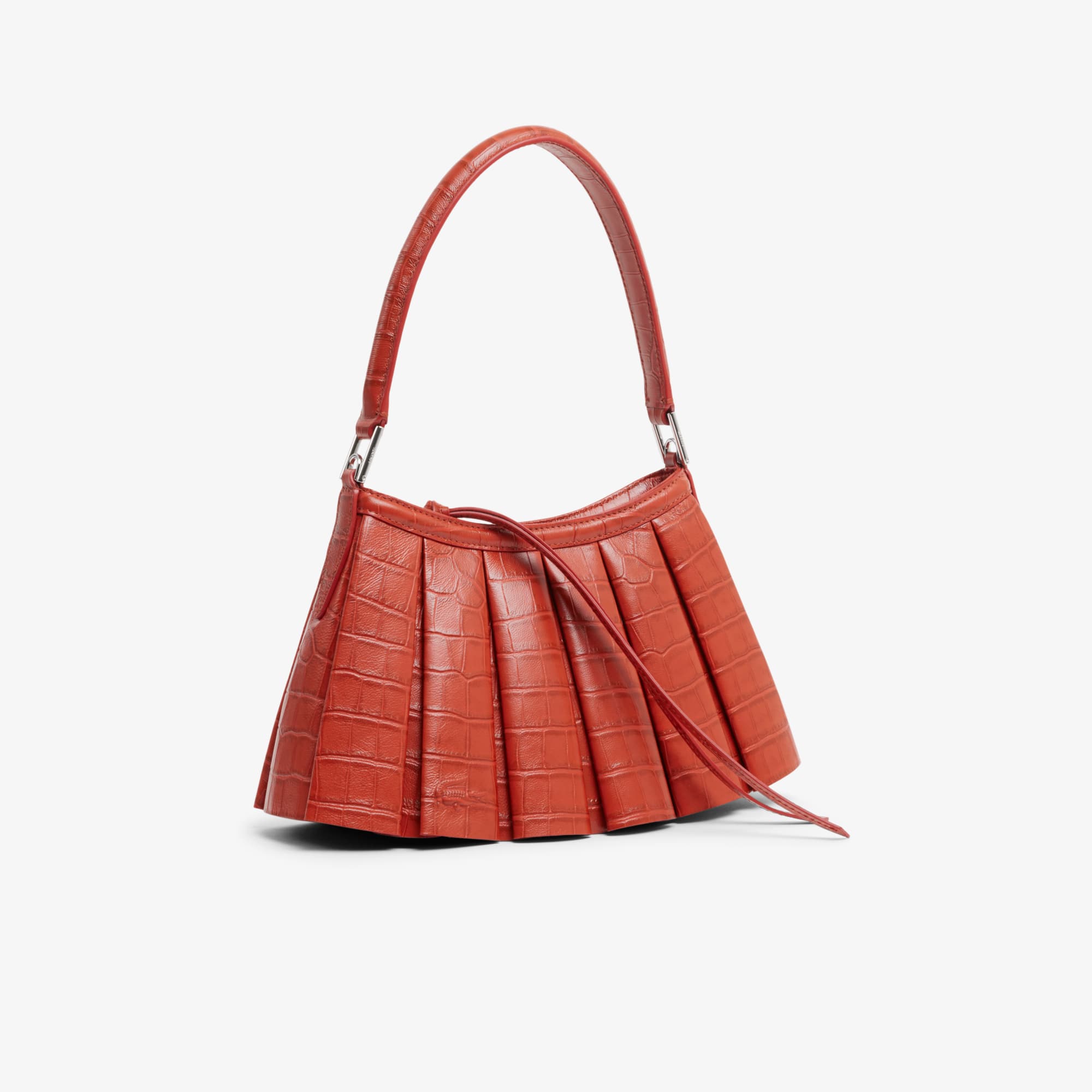 Runway Small Lenglen Effect Leather Bag - ORANGINE