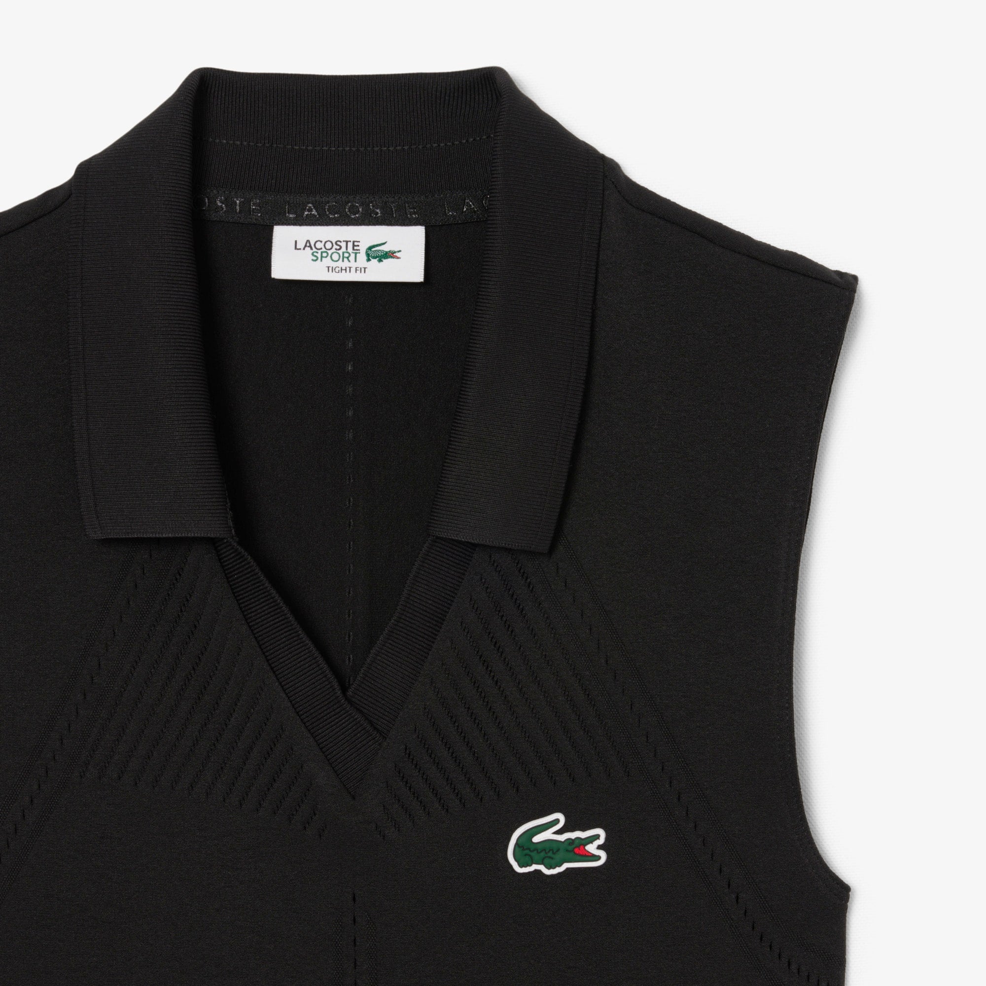 Women's Sleeveless Stretch Knit Tennis Polo - Black