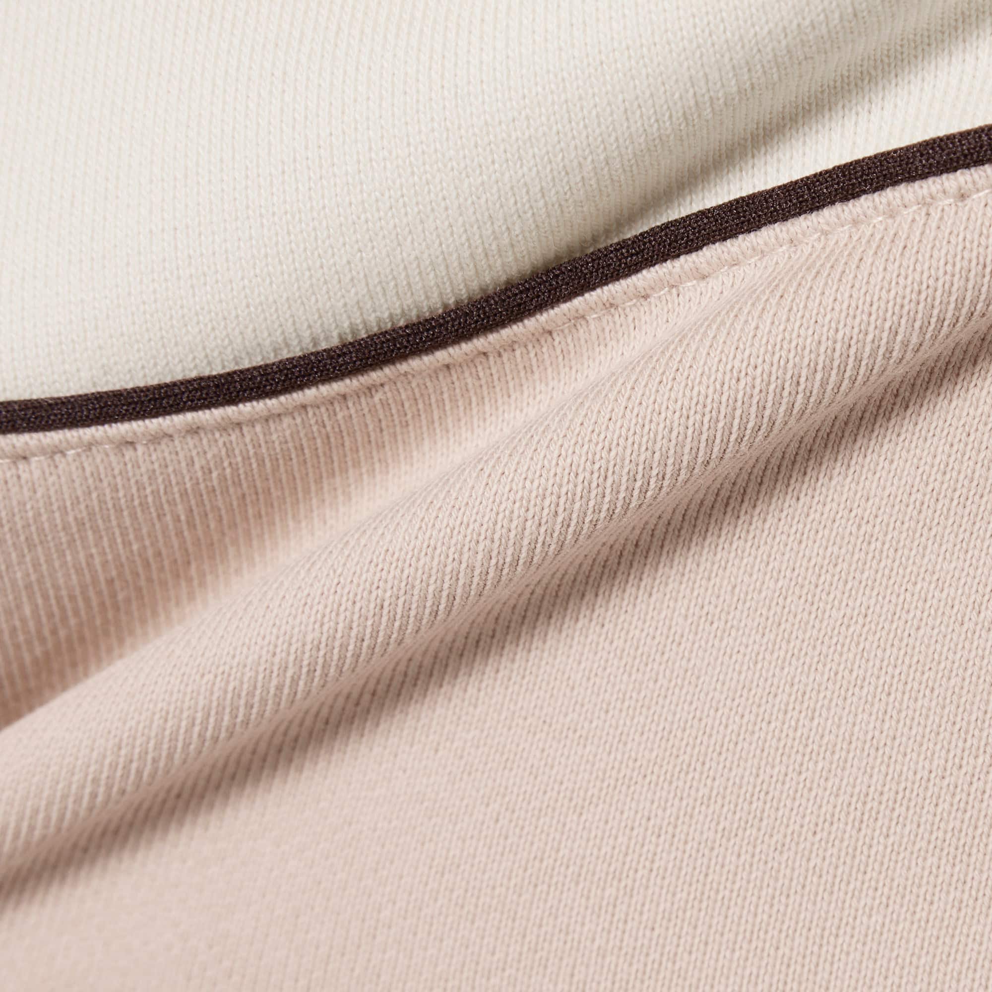 Colorblock Zipped Hoodie - Beige