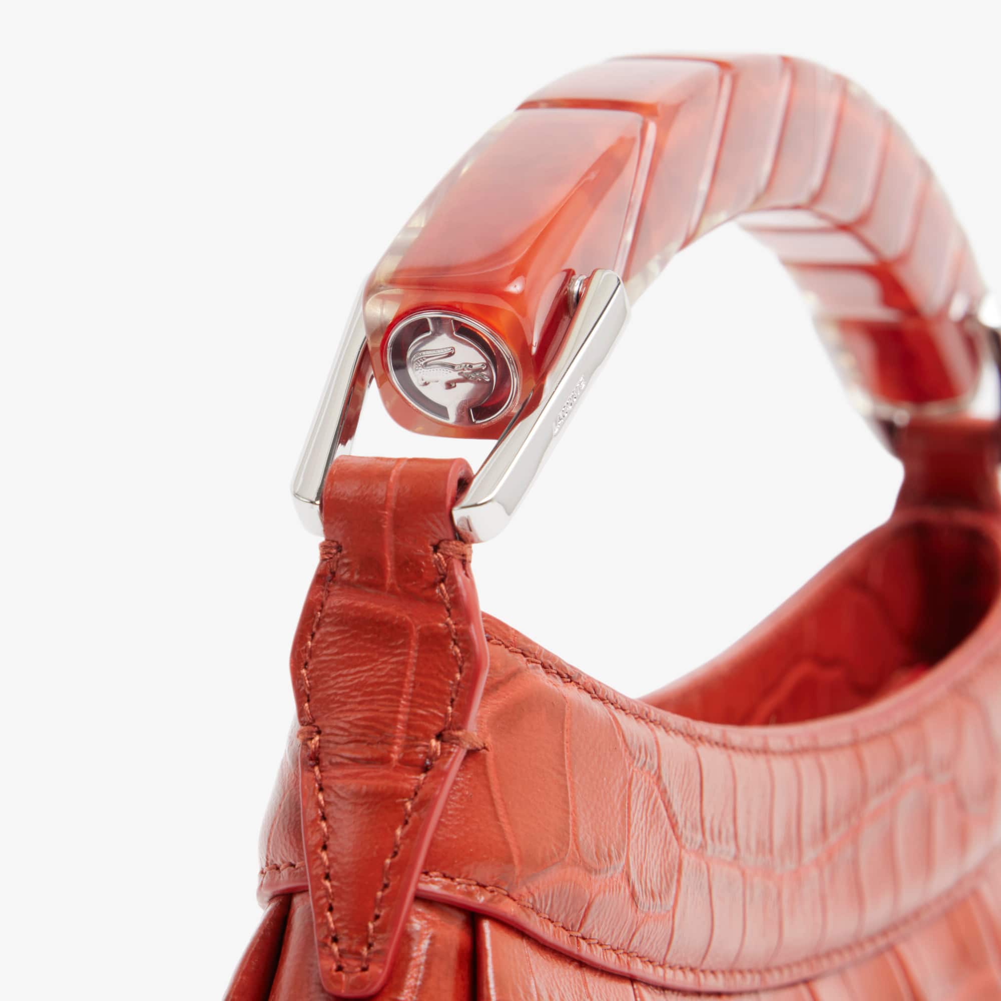 Runway H Lenglen Effect Leather Bag - ORANGINE
