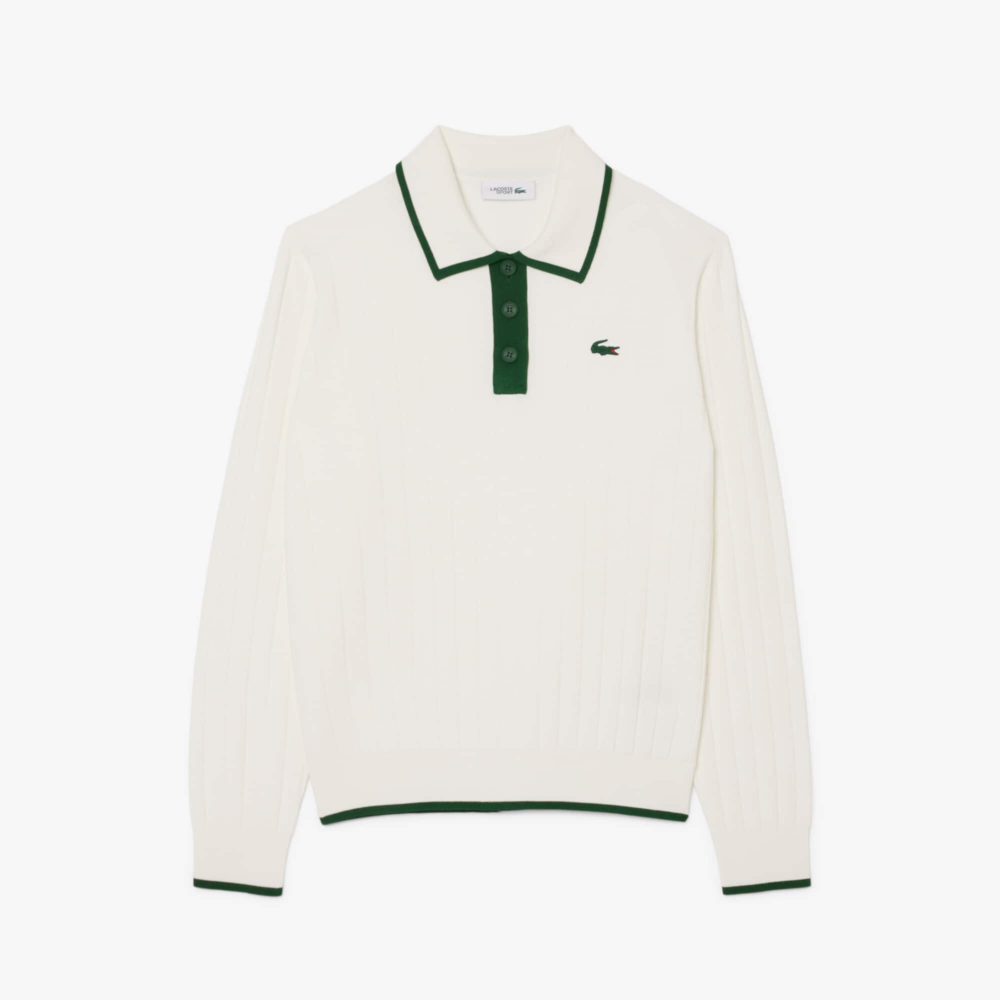 Women's Polo Collar Stretch Golf Sweater - White / Green