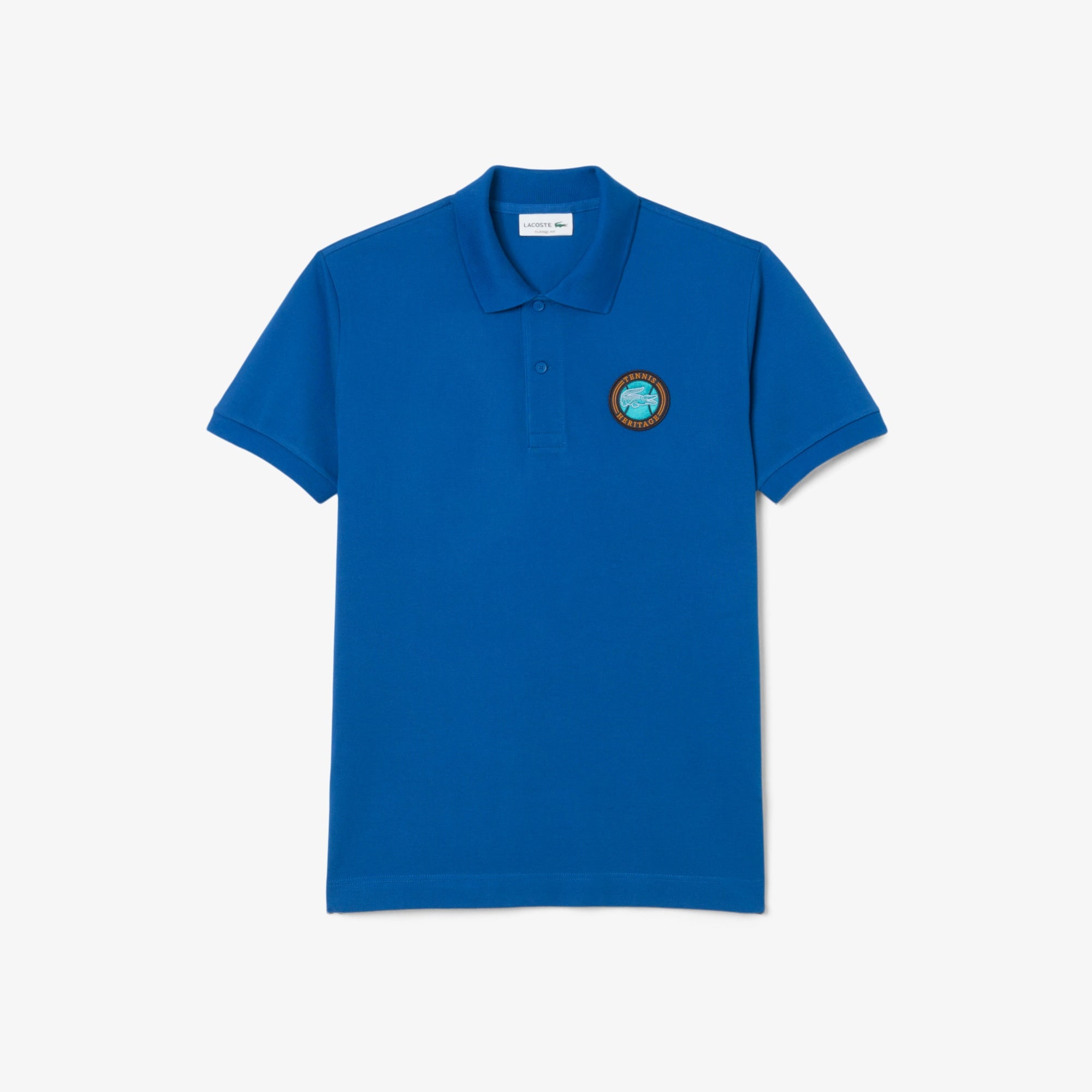 Men's Classic Fit Petit Piqué Badge Polo - Blue