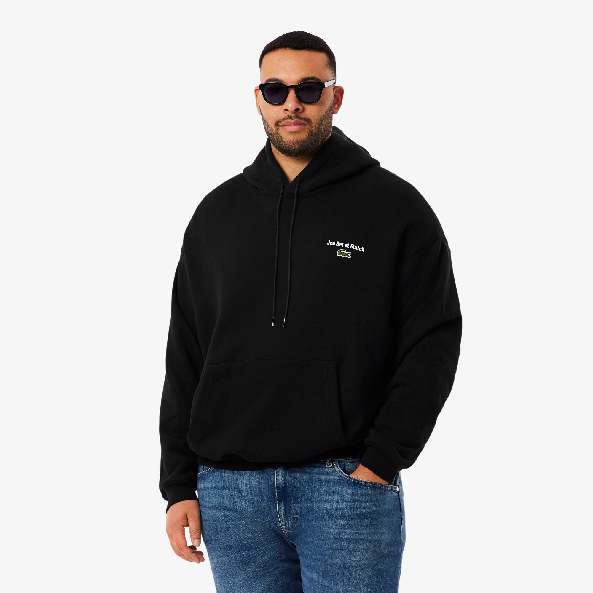 Men's Multi Print Fleece Hoodie - Black