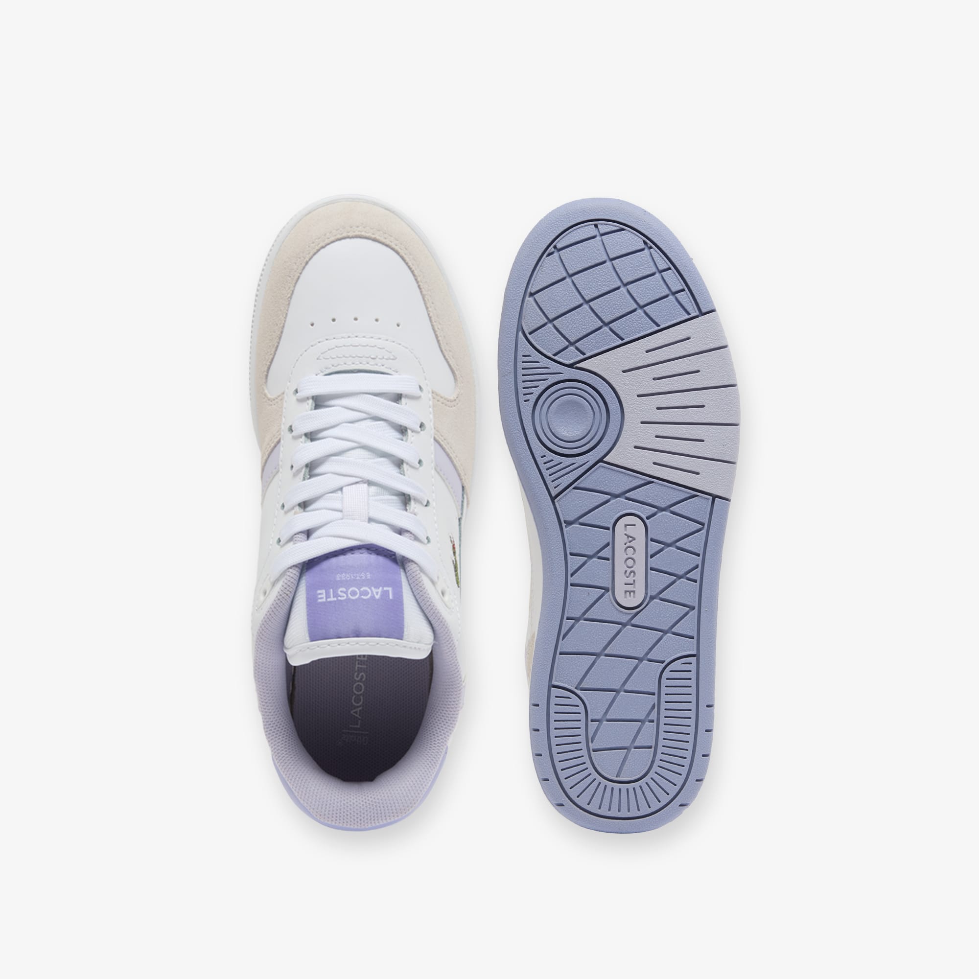 Women's T-Clip Set Leather Sneakers - WHT/LT PURP