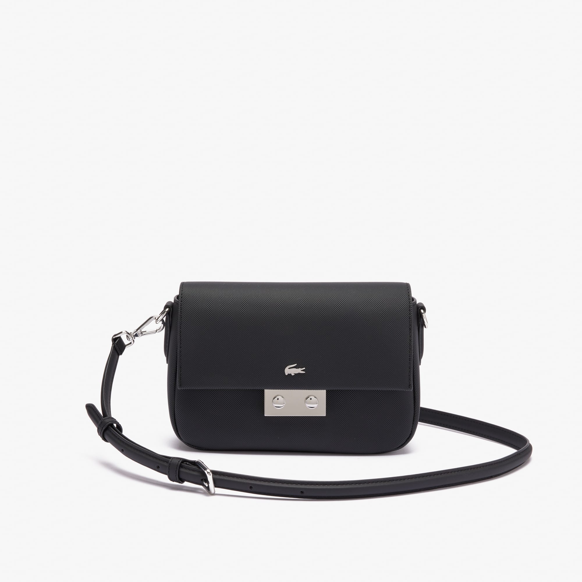 Flap Close Shoulder Bag - Black