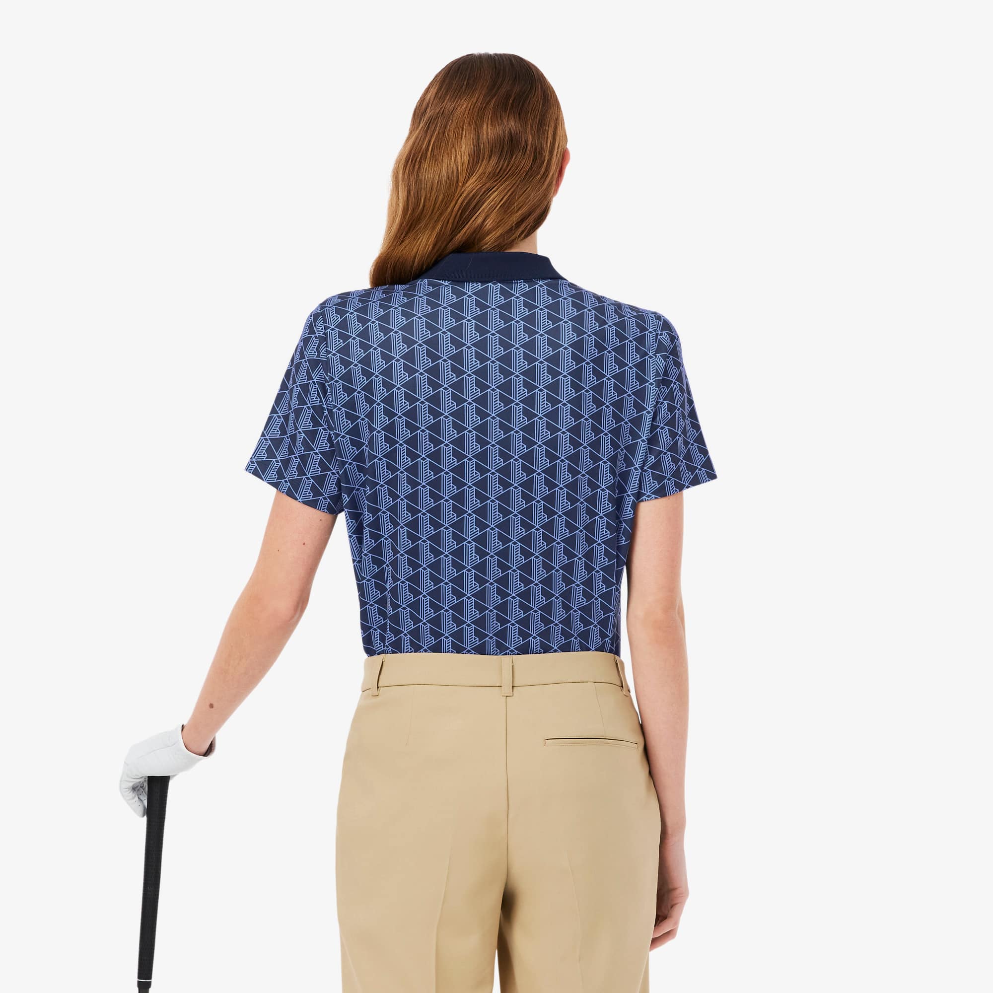Women's Regular Fit UV Protect Golf Polo - Navy Blue / Purple