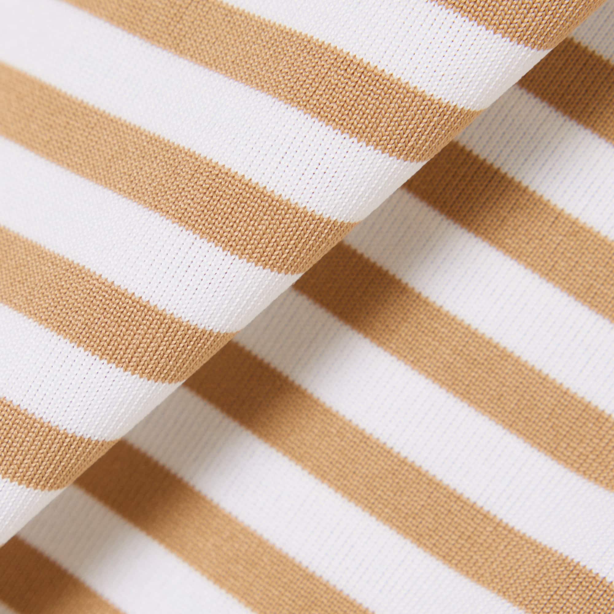 Regular Fit Ultra Dry Striped Golf Polo - Beige / White