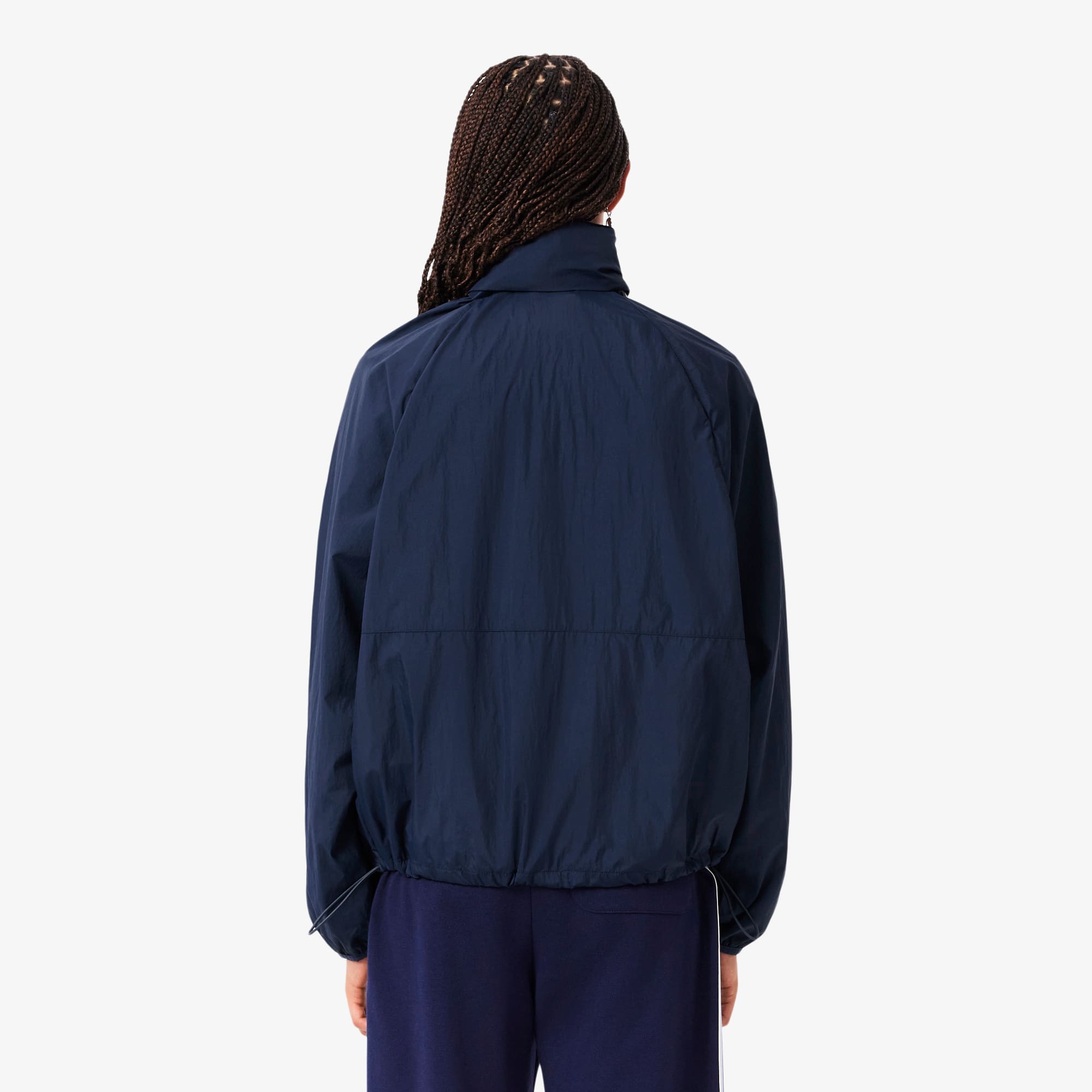 Women's Hooded Track Jacket - Navy Blue