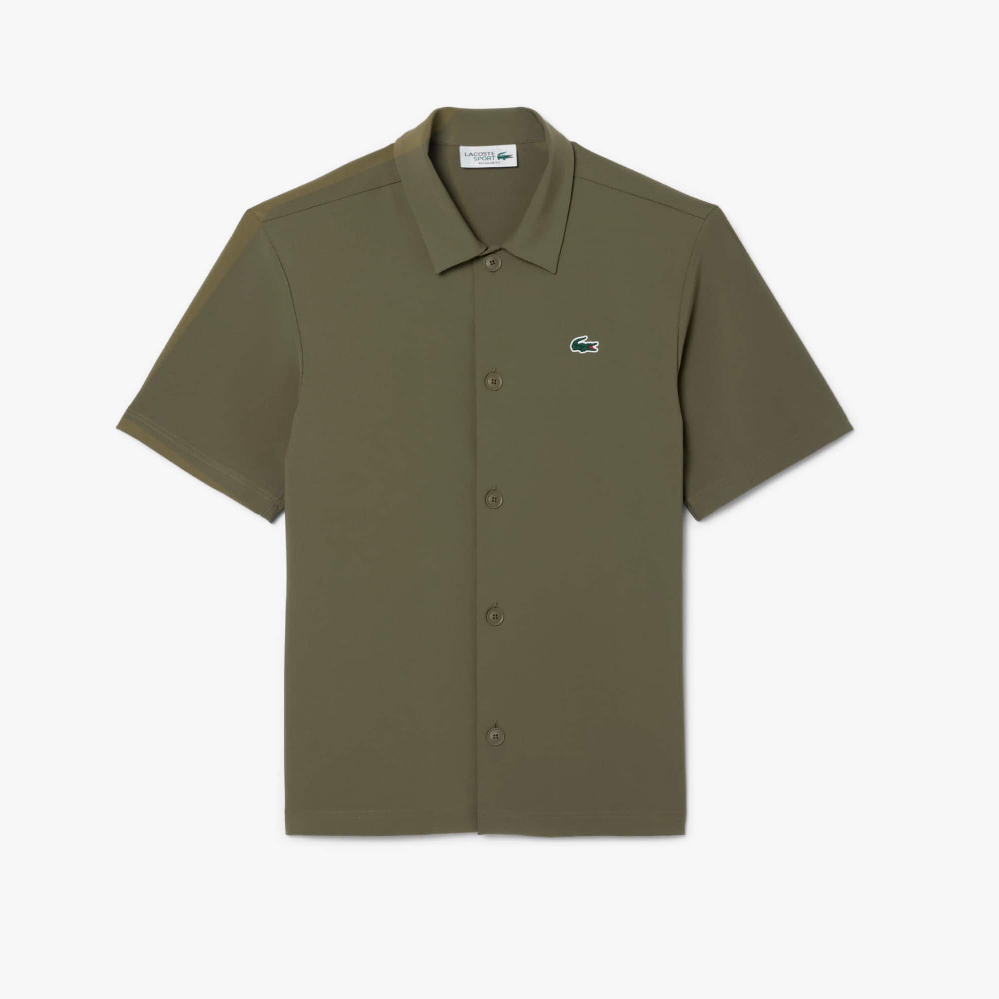 Men's Ultra Dry Printed Stretch Golf Shirt - Khaki Green