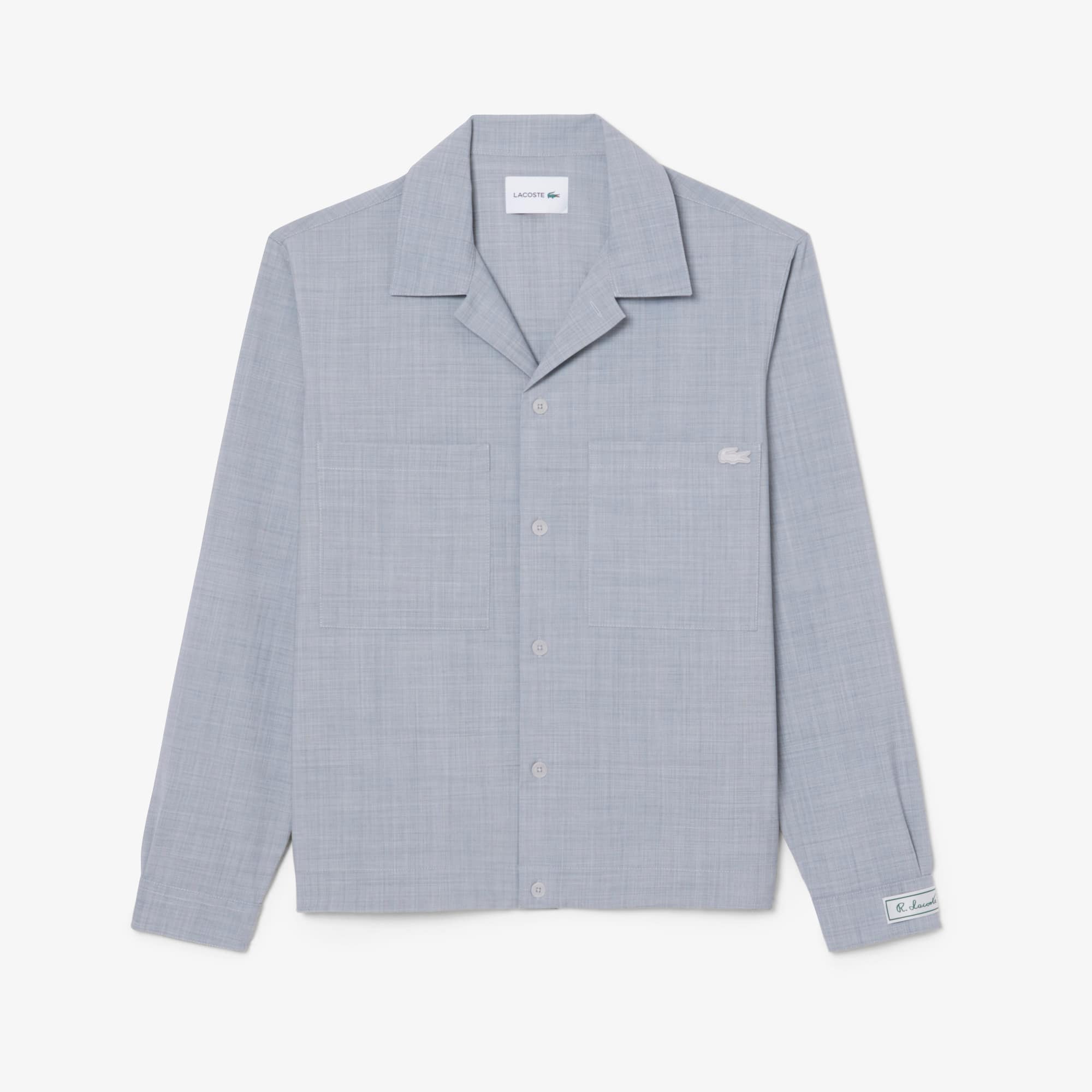 Oversized Wool Blend Overshirt - Light Grey
