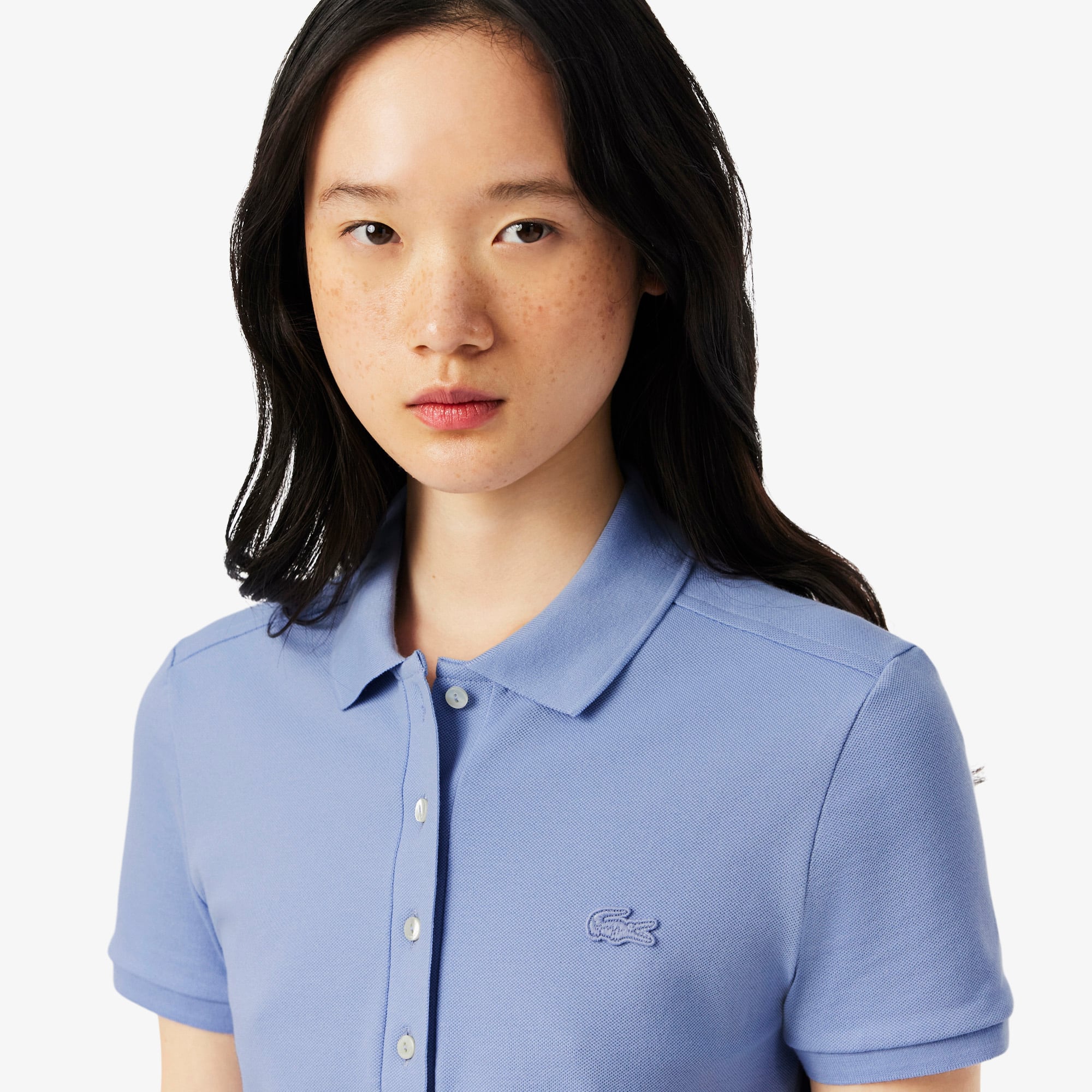 Women's L.12.D Slim Fit Stretch Mini Piqué Polo - Purple