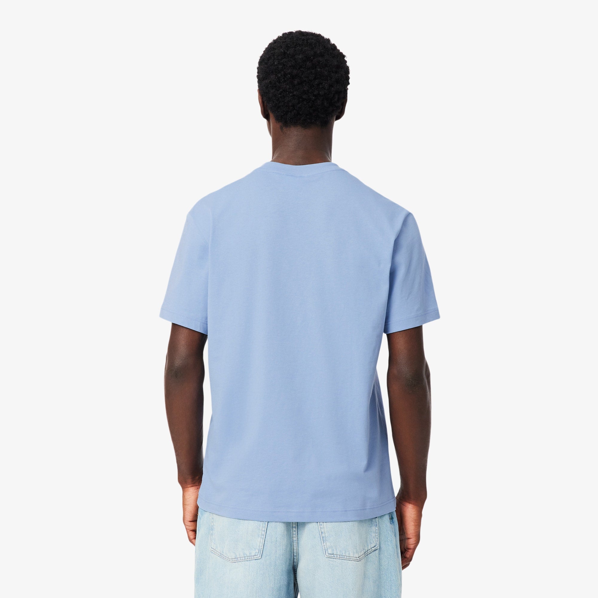 Colorblock Cotton T-Shirt - Bleu Clair / Noir