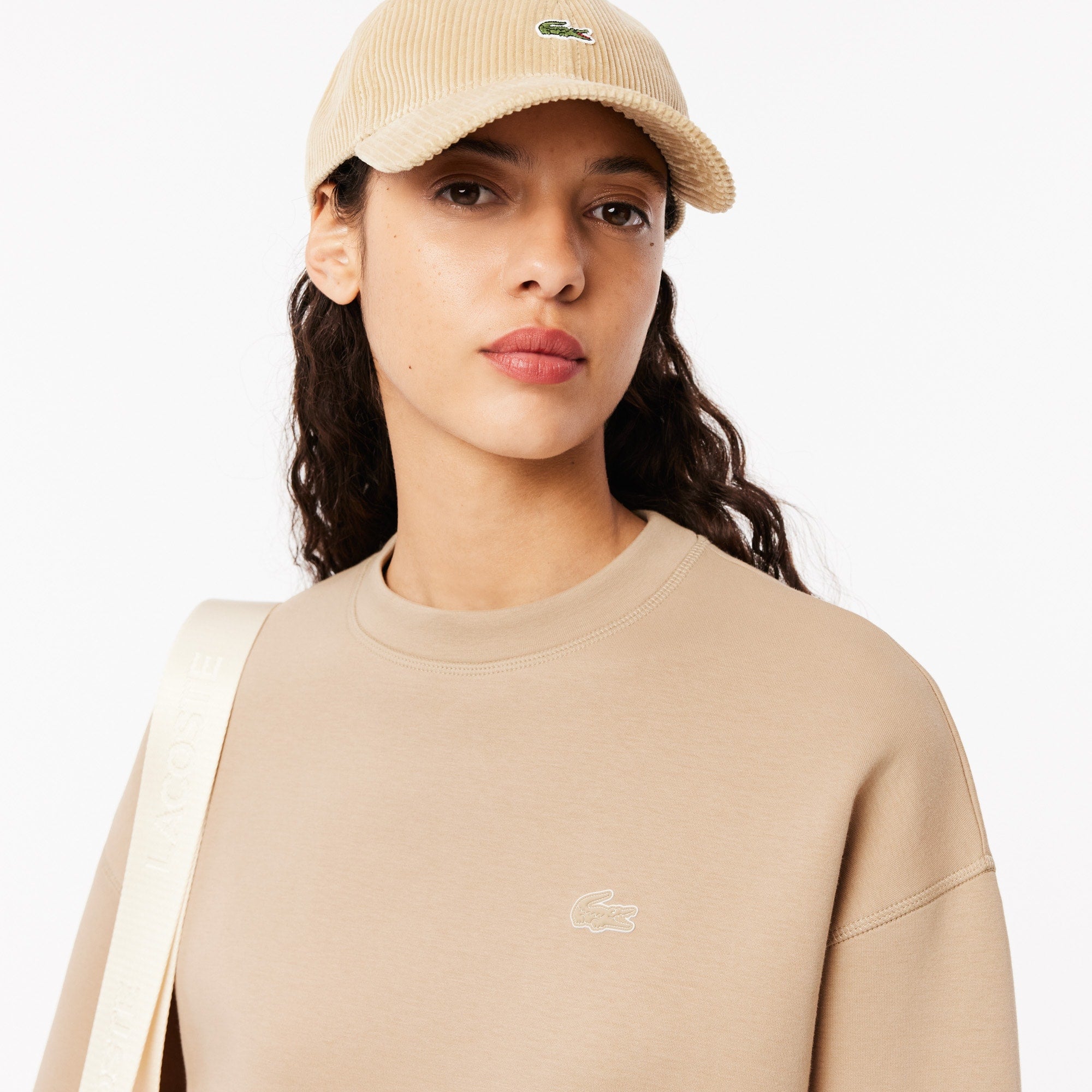 Women's Oversized Cotton Sweatshirt - Beige
