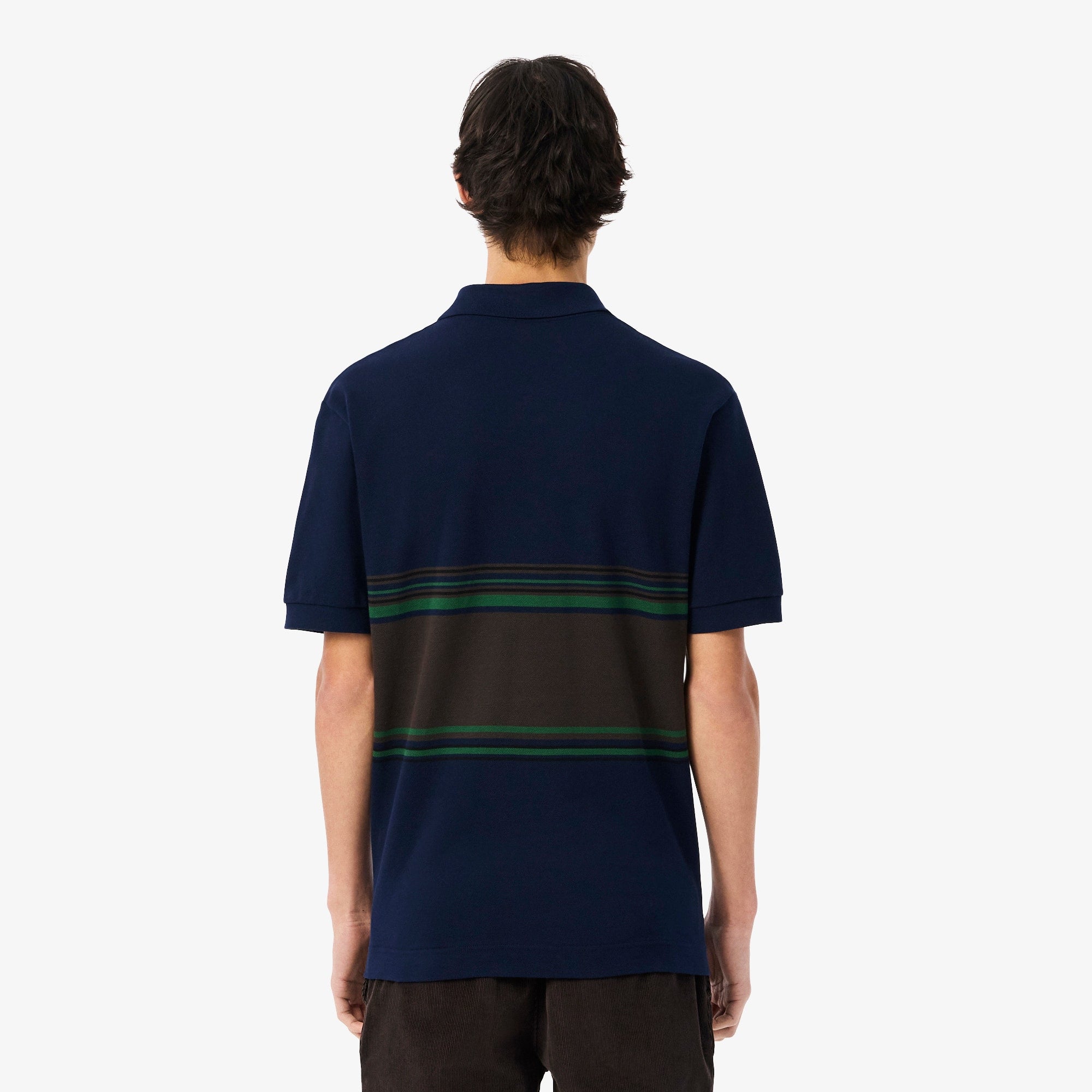 Men's Made In France Classic Fit Striped Polo - Navy Blue