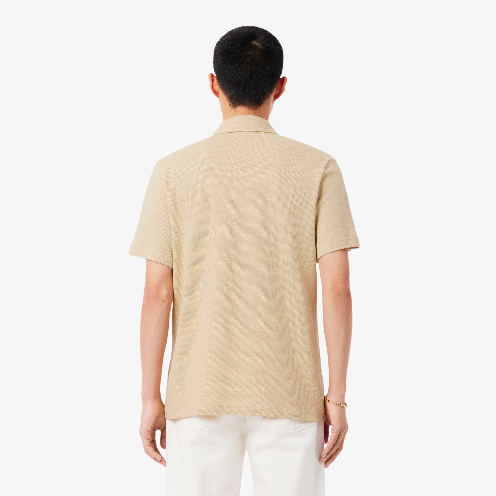 Classic Fit Cotton-Linen Polo - Beige