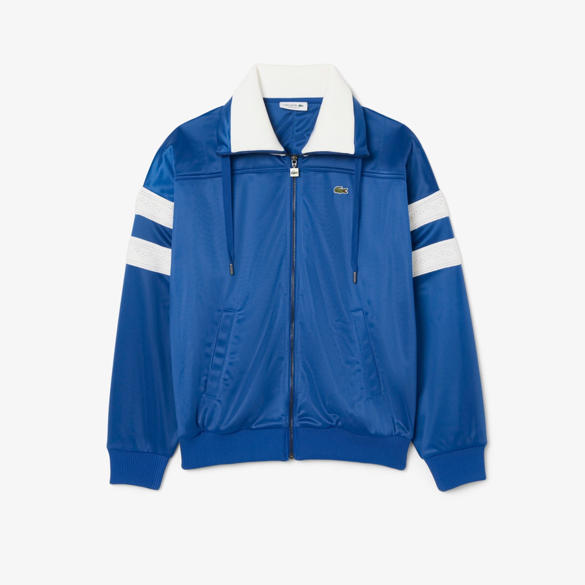 Women's Oversized Pointelle Stripe Satin Sweatshirt - Blue