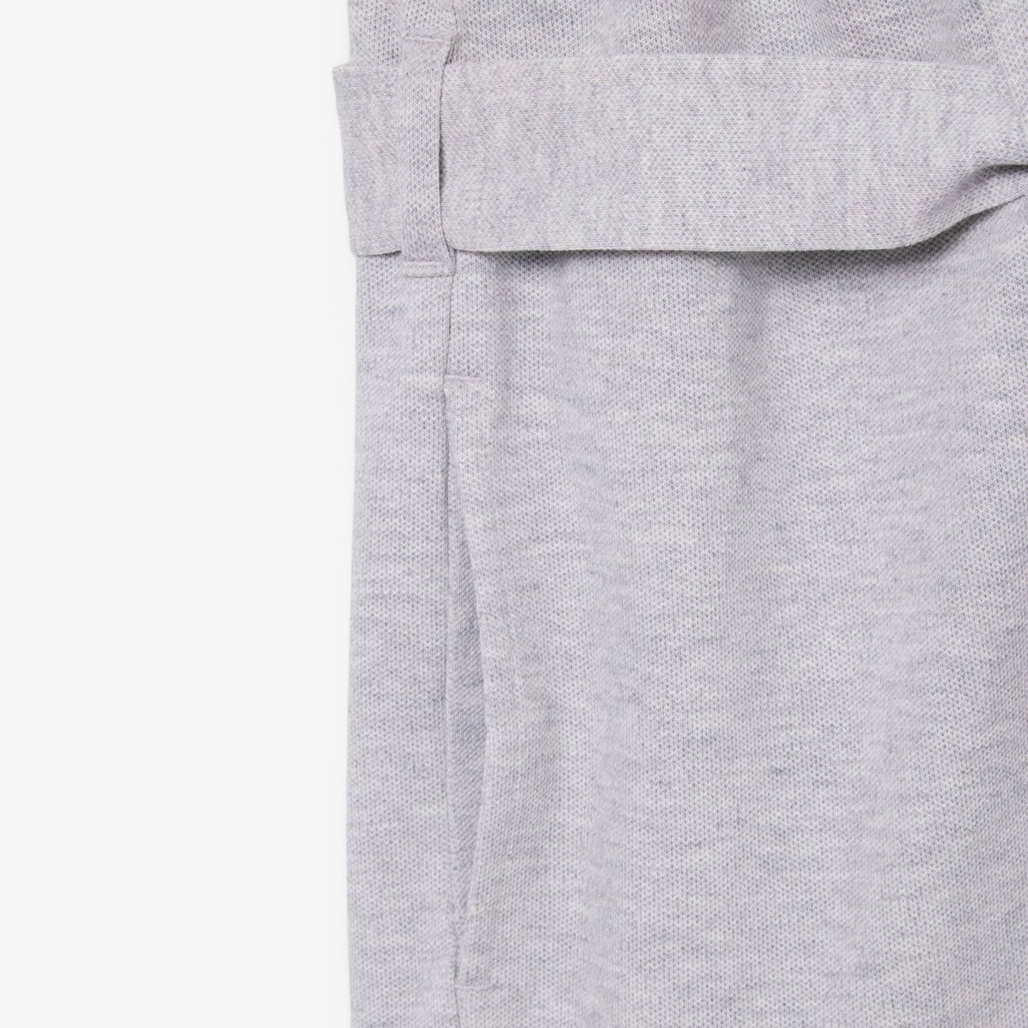 Stretch Piqué Polo Collar Romper - Grey Chine