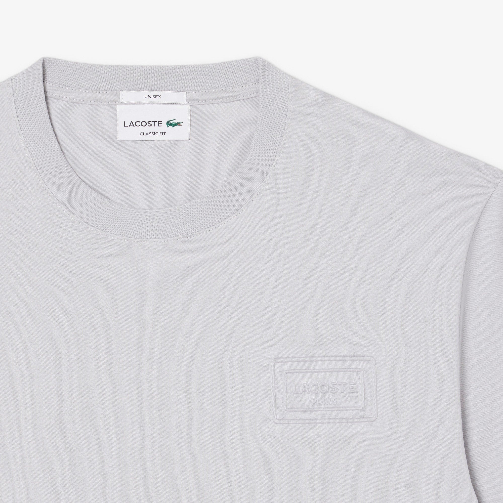 Embossed Branding Jersey T-Shirt - Light Grey
