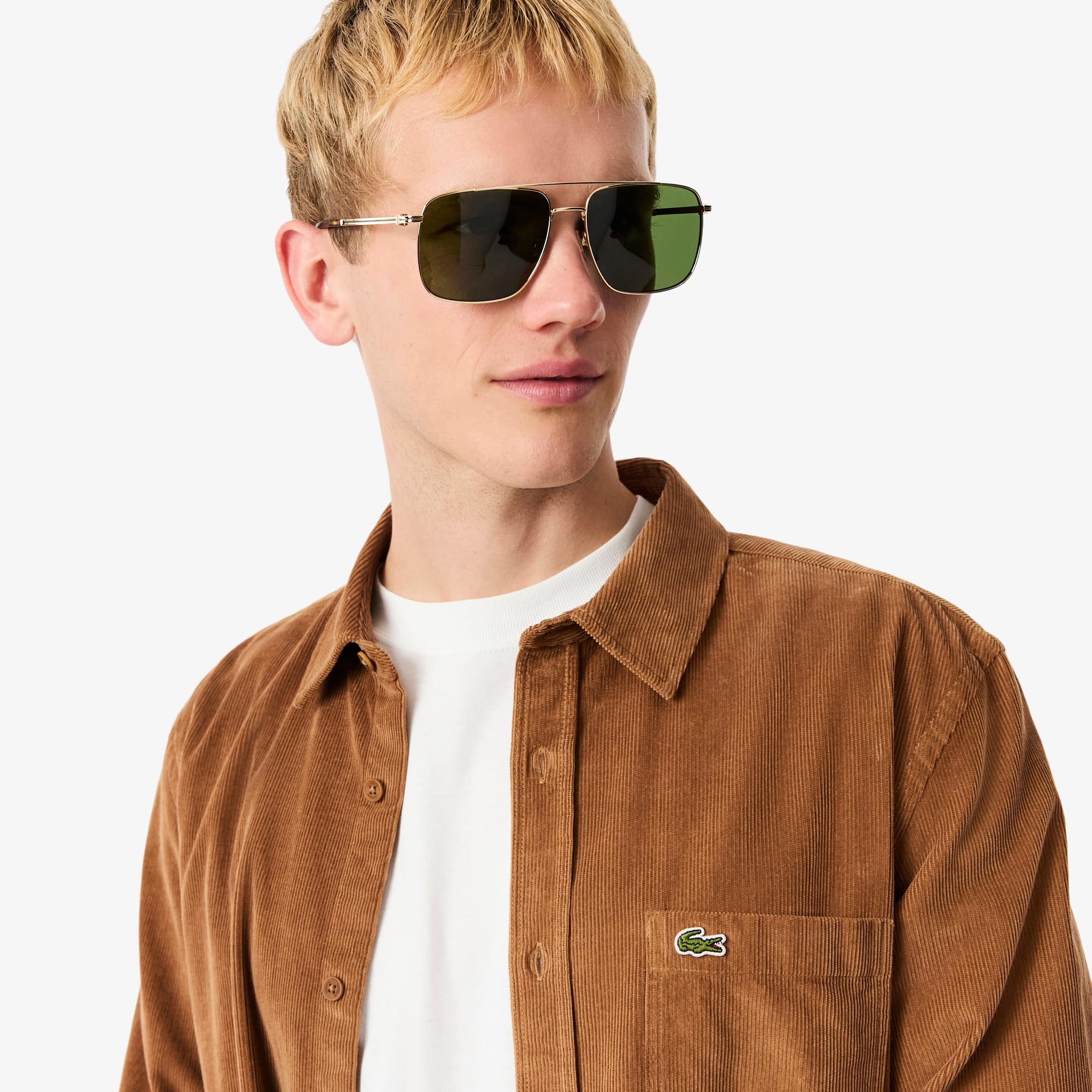 Men's Regular Fit Velour Shirt - Brown