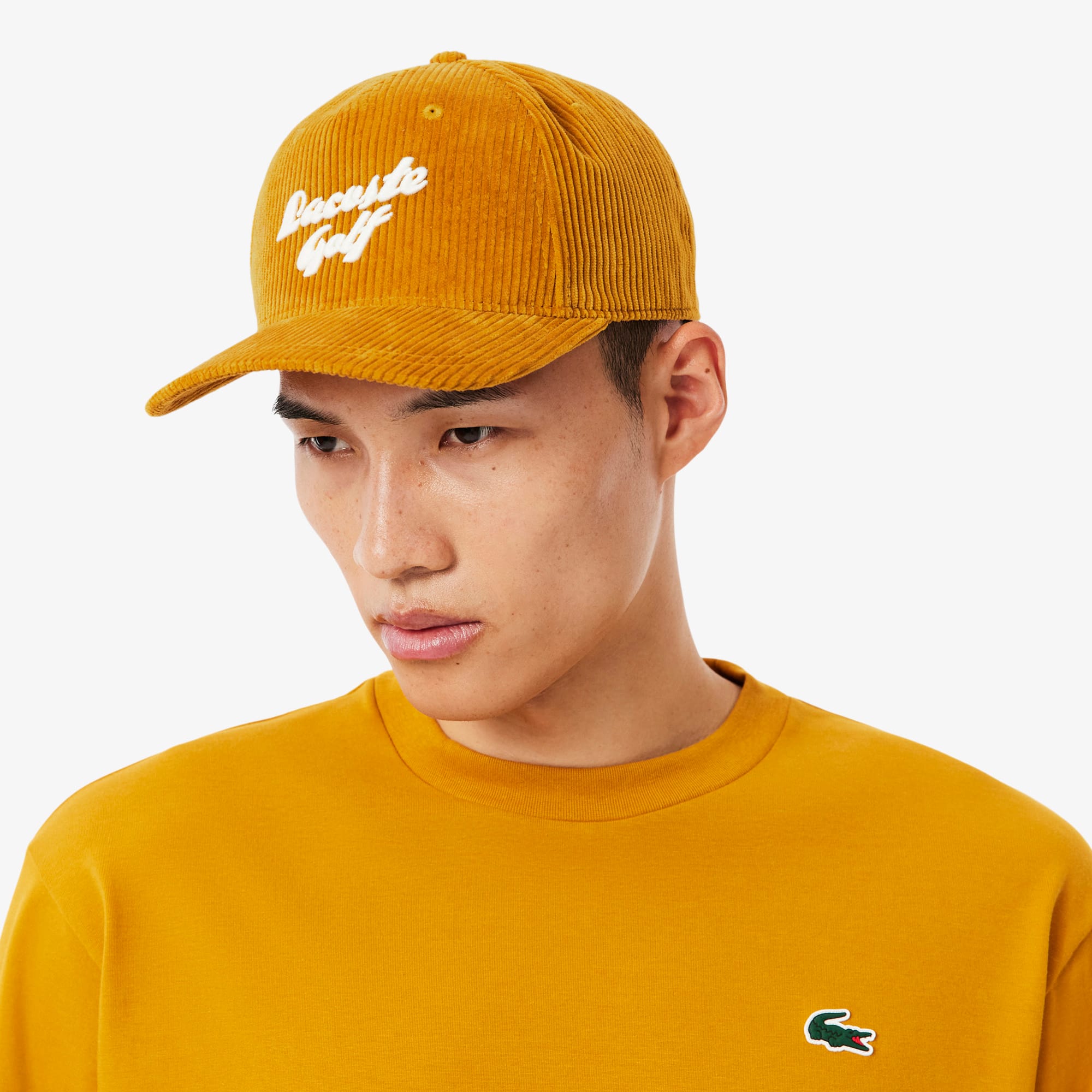 Men's Embroidered Corduroy Golf Cap - Orange