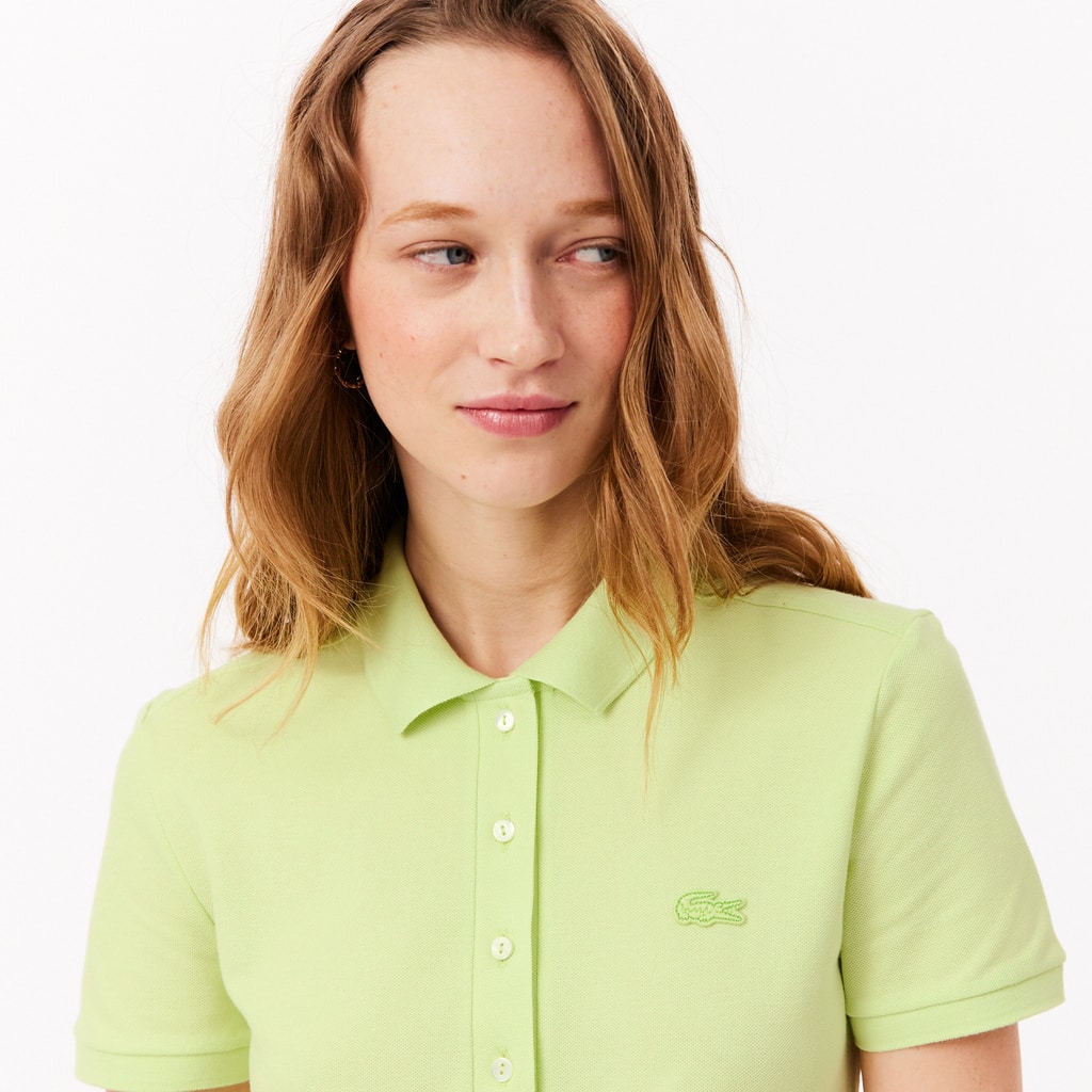 Women's Slim Fit Stretch Mini Piqué Polo Dress - Green