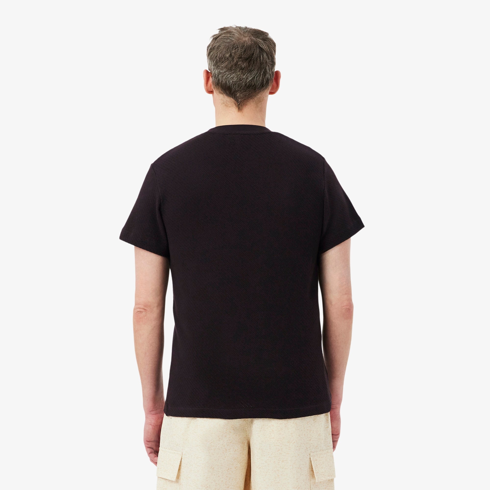 Lacy Cotton T-Shirt - Brown