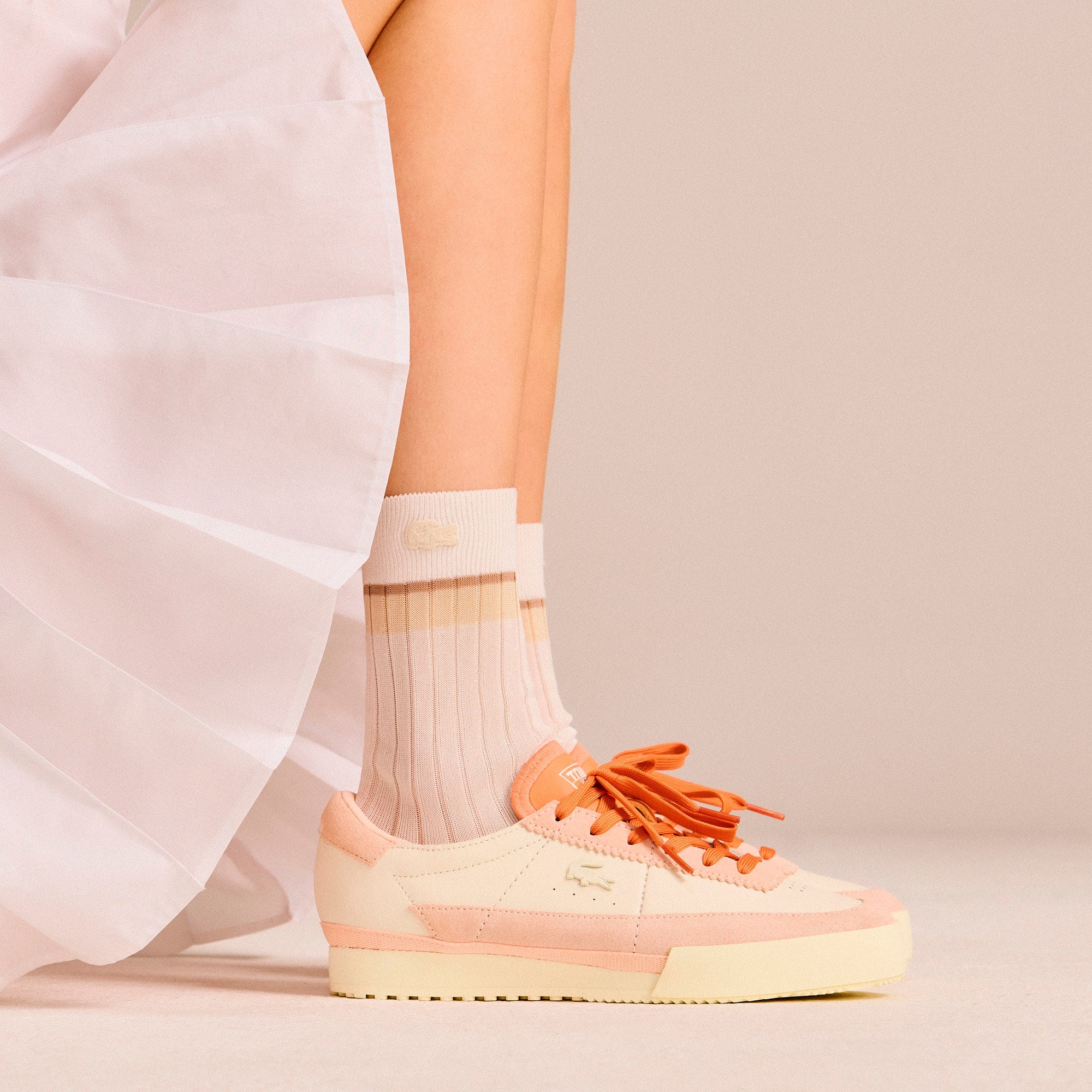 Women's Aura Leather Sneakers - LT PNK/LT YLW