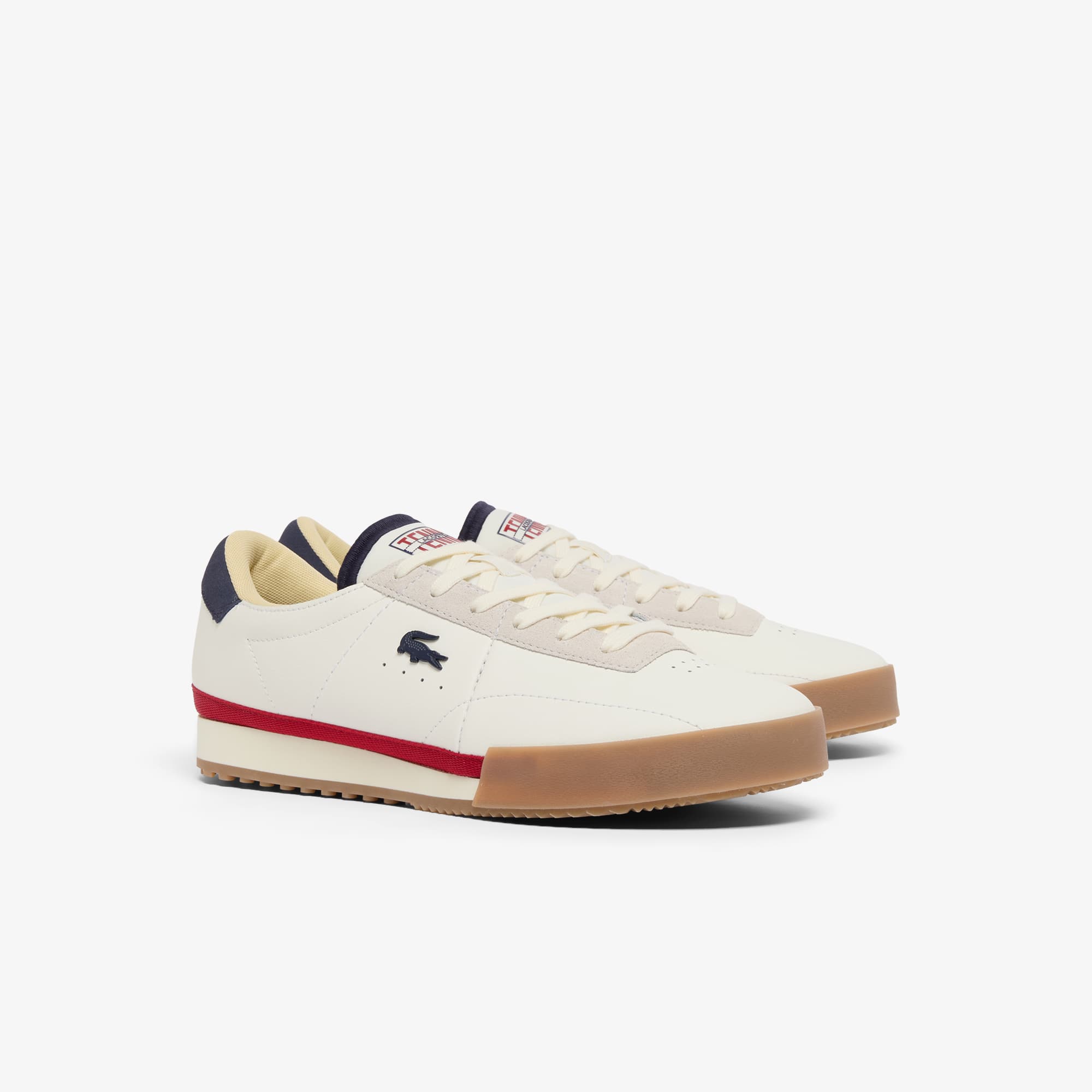 Men's Aura Leather Sneakers - WHT/NVY/RED