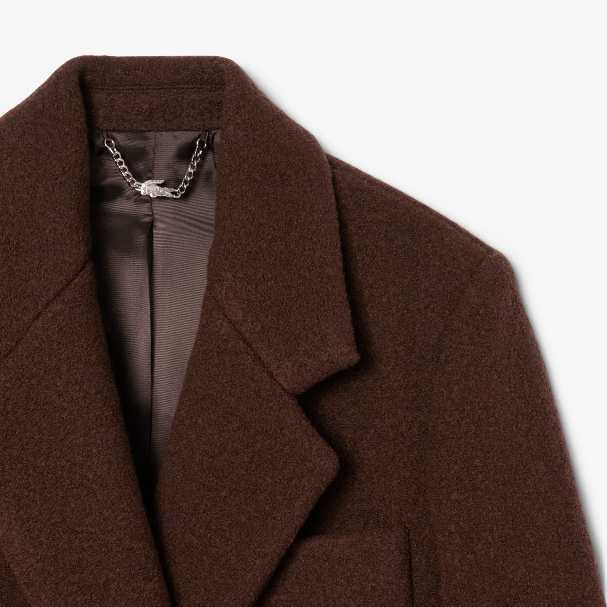 Women's Double-Breasted Wool Coat - Brown
