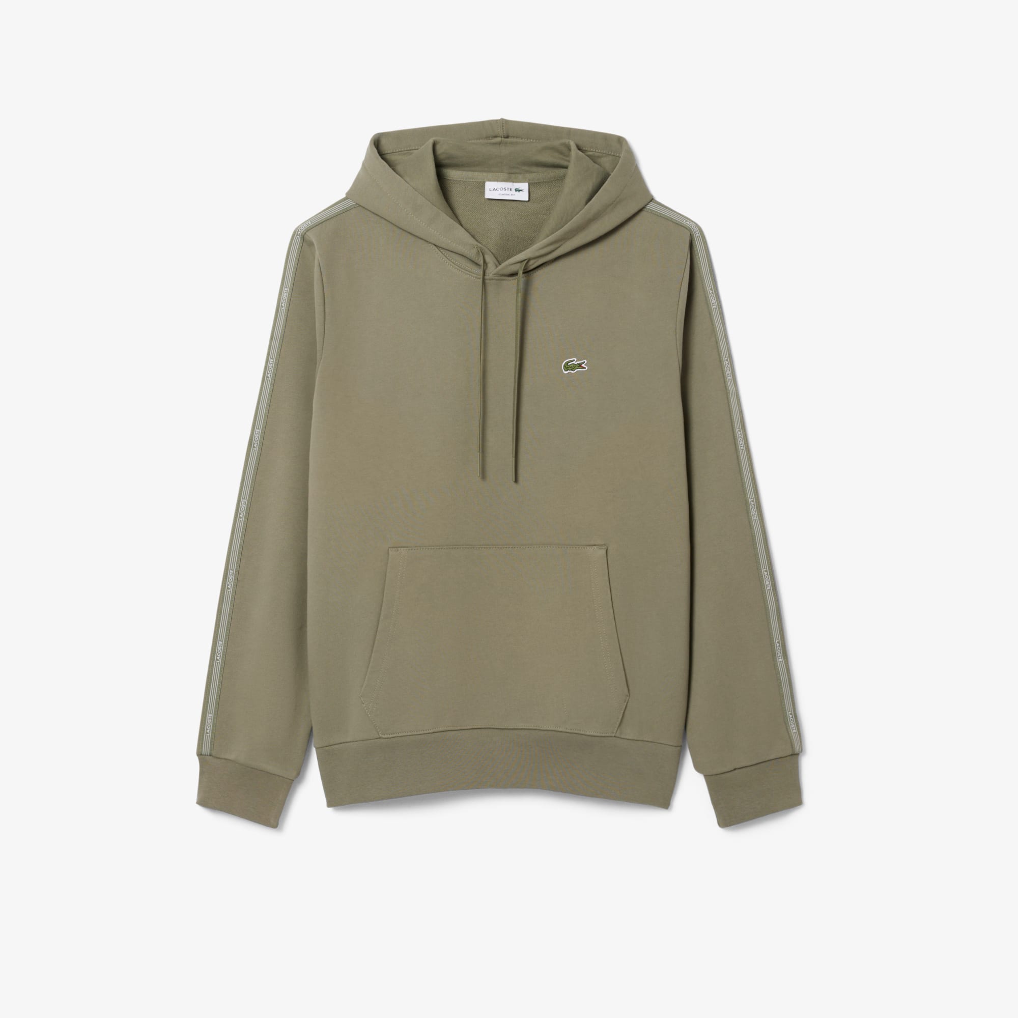 Logo Stripe Zipped Hoodie - Khaki Green
