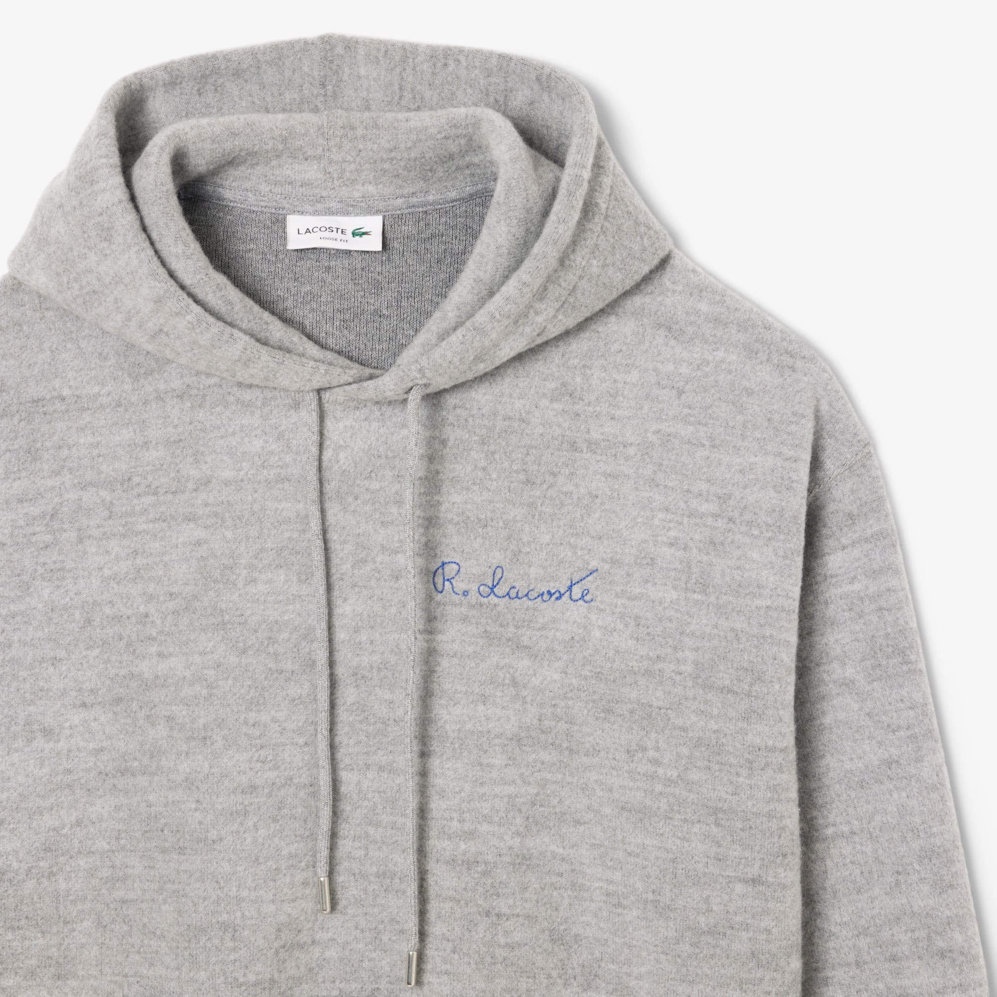 Men's Embroidered Signature Hoodie - Grey Chine