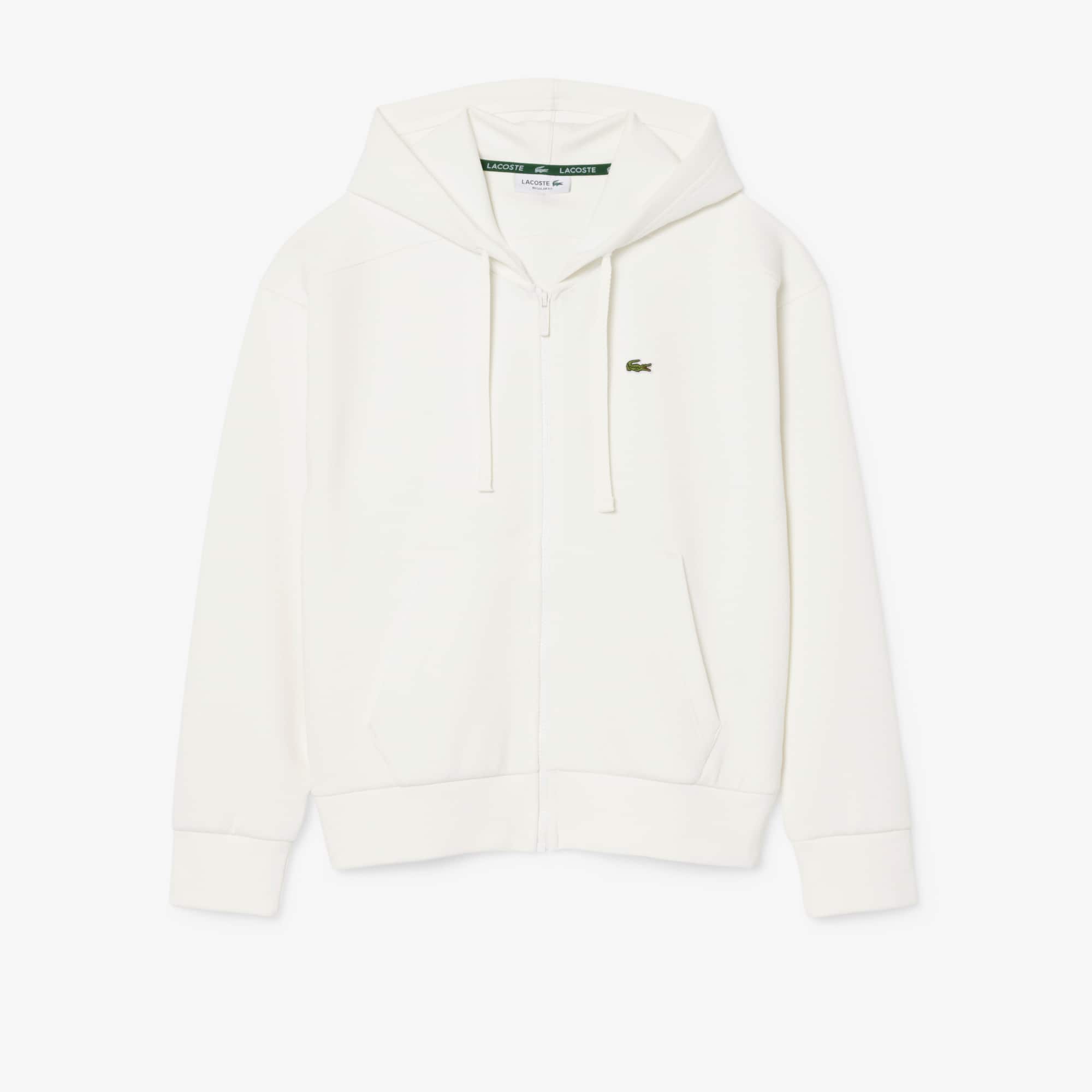 Women's Zip-Up Piqué Hoodie - White