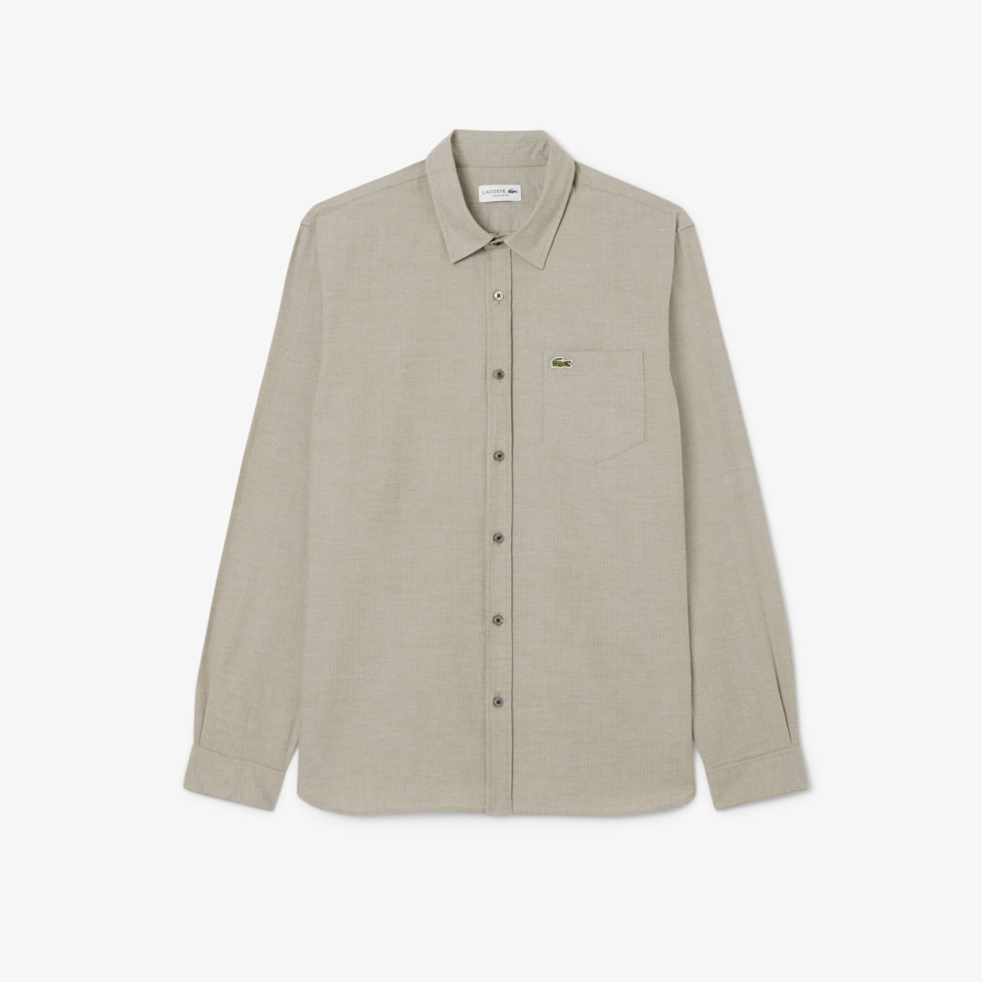 Men's Regular Fit Cotton Shirt - Green / White
