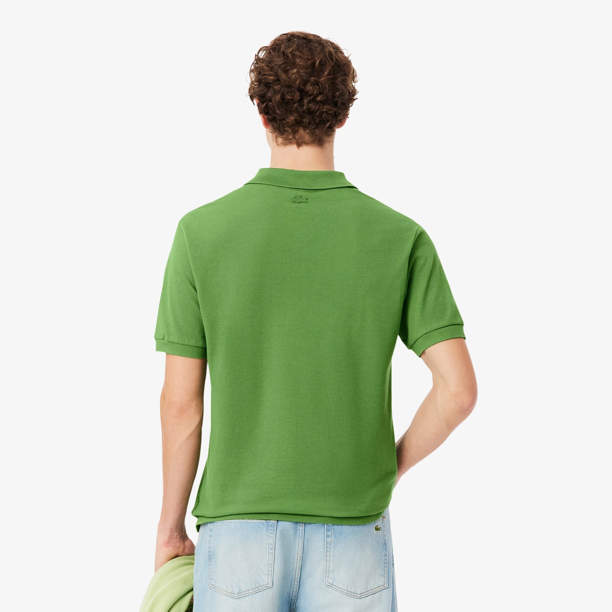 Classic Fit Embroidery Detail Petit Piqué Polo - Green
