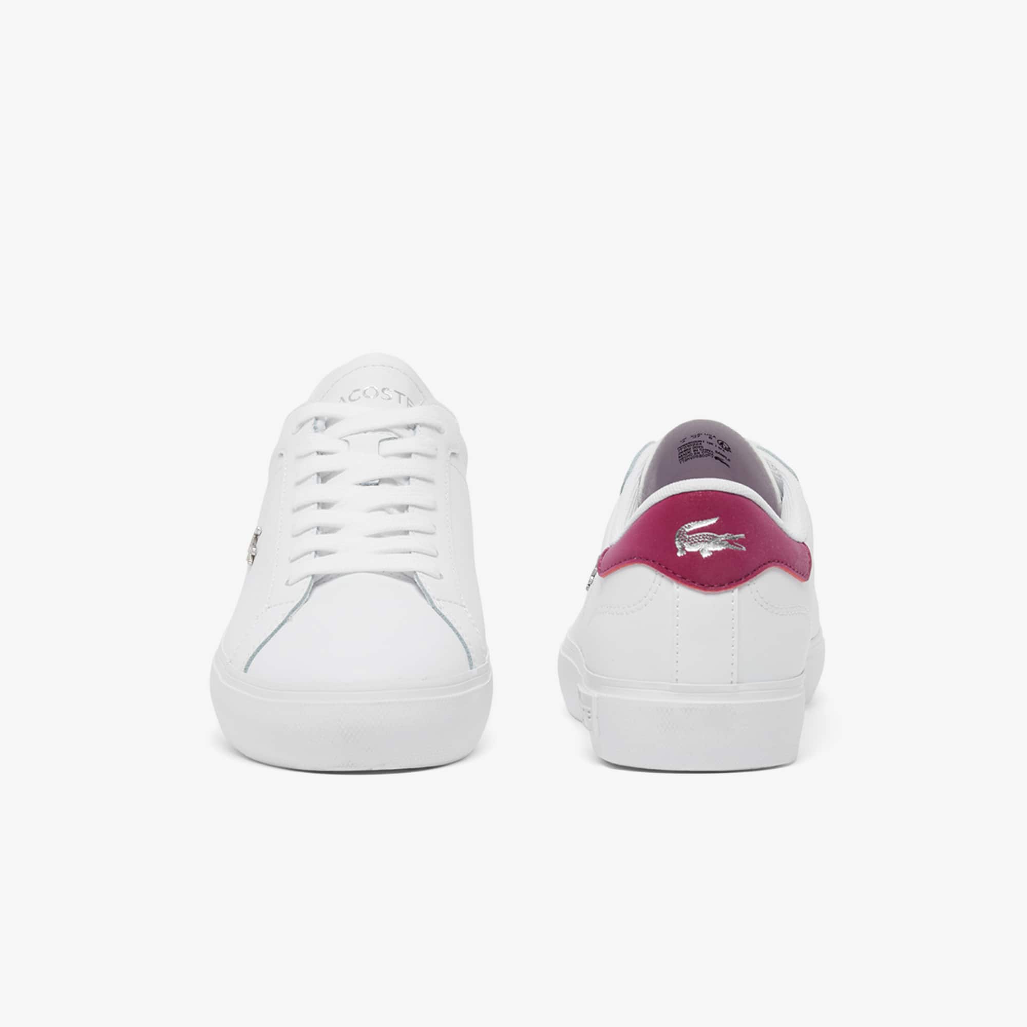 Women's Powercourt Leather Sneakers - WHT/DK PURP