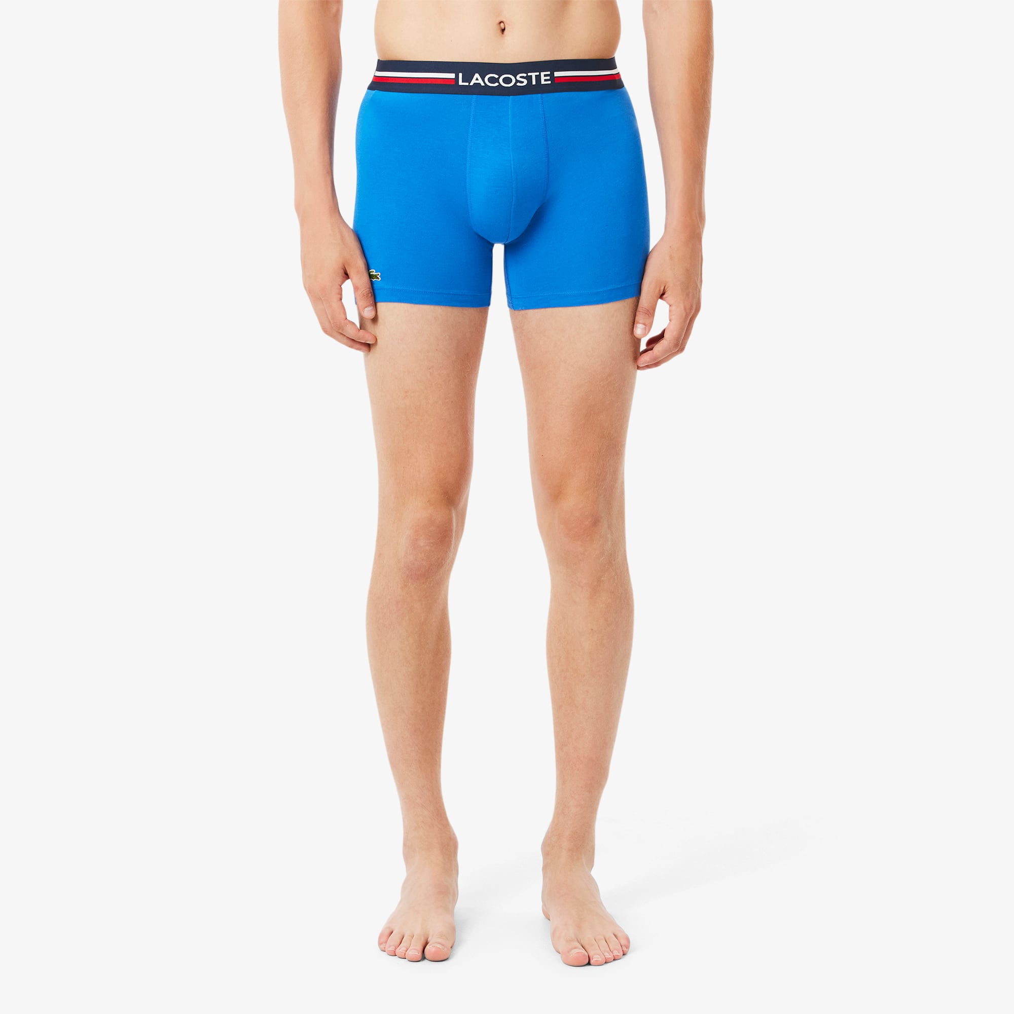 Men's 3-Pack Cotton Boxer Briefs - Navy Blue / Blue