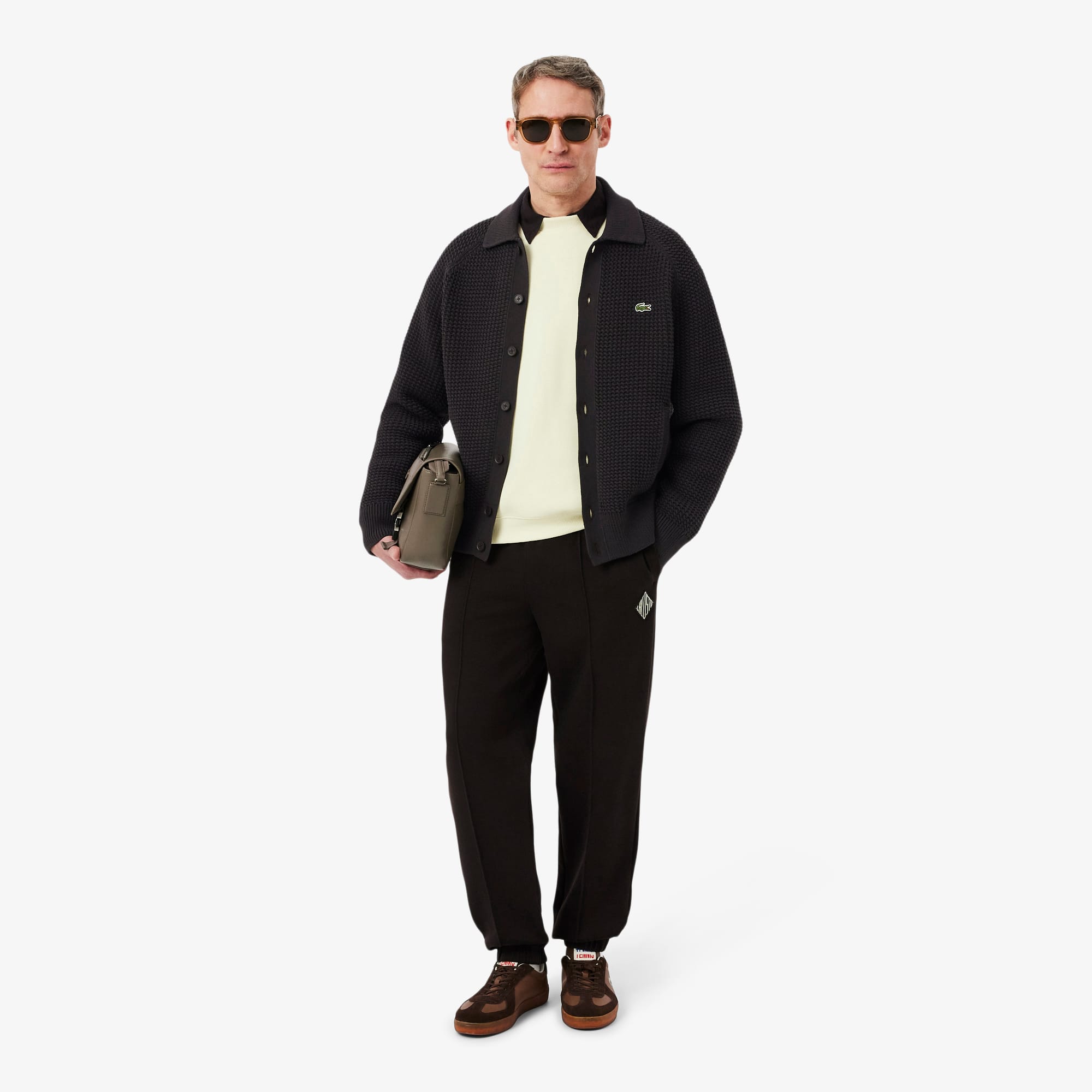Chunky Knit Textured Jacket - Brown