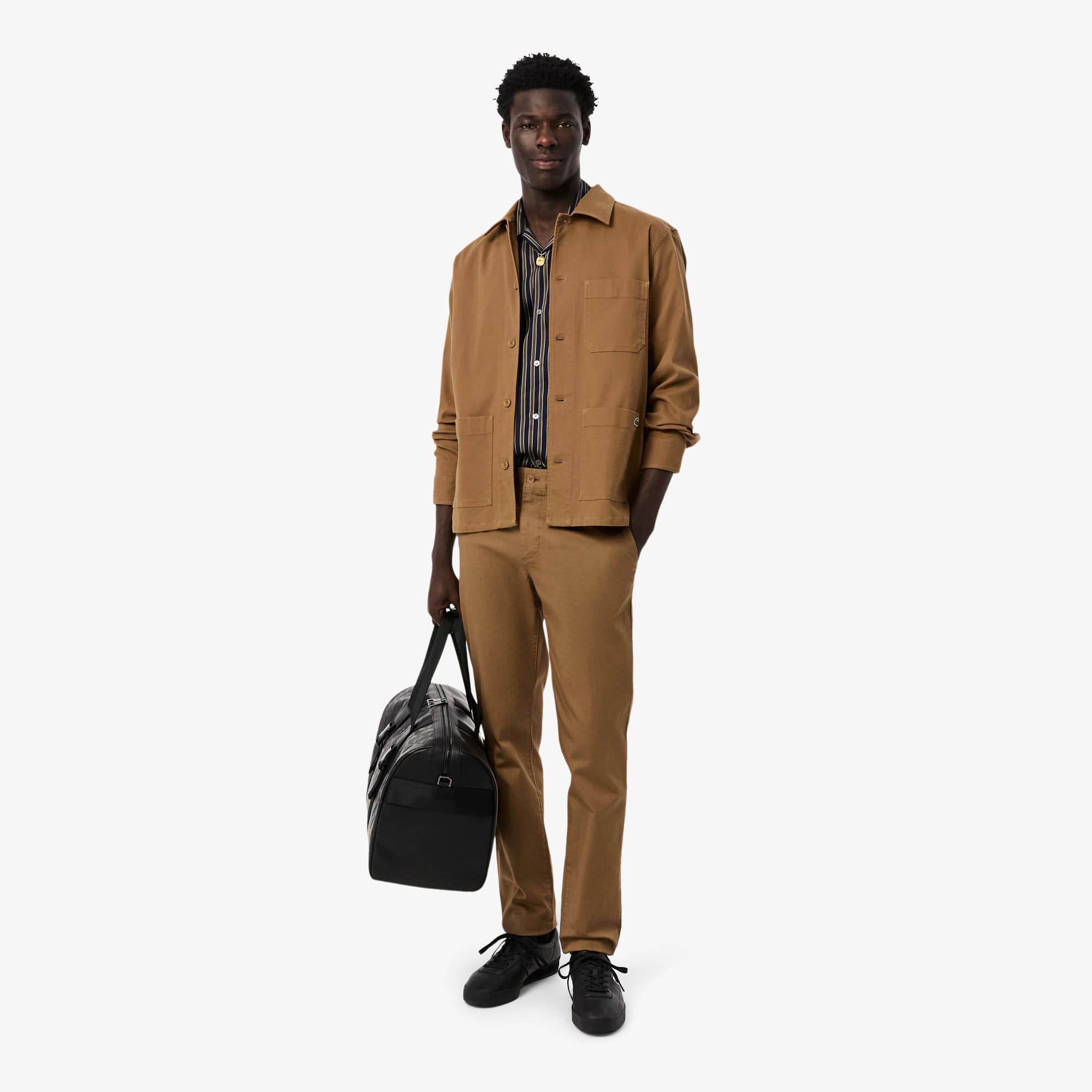 Men's Slim Fit Stretch Cotton Pants - Brown