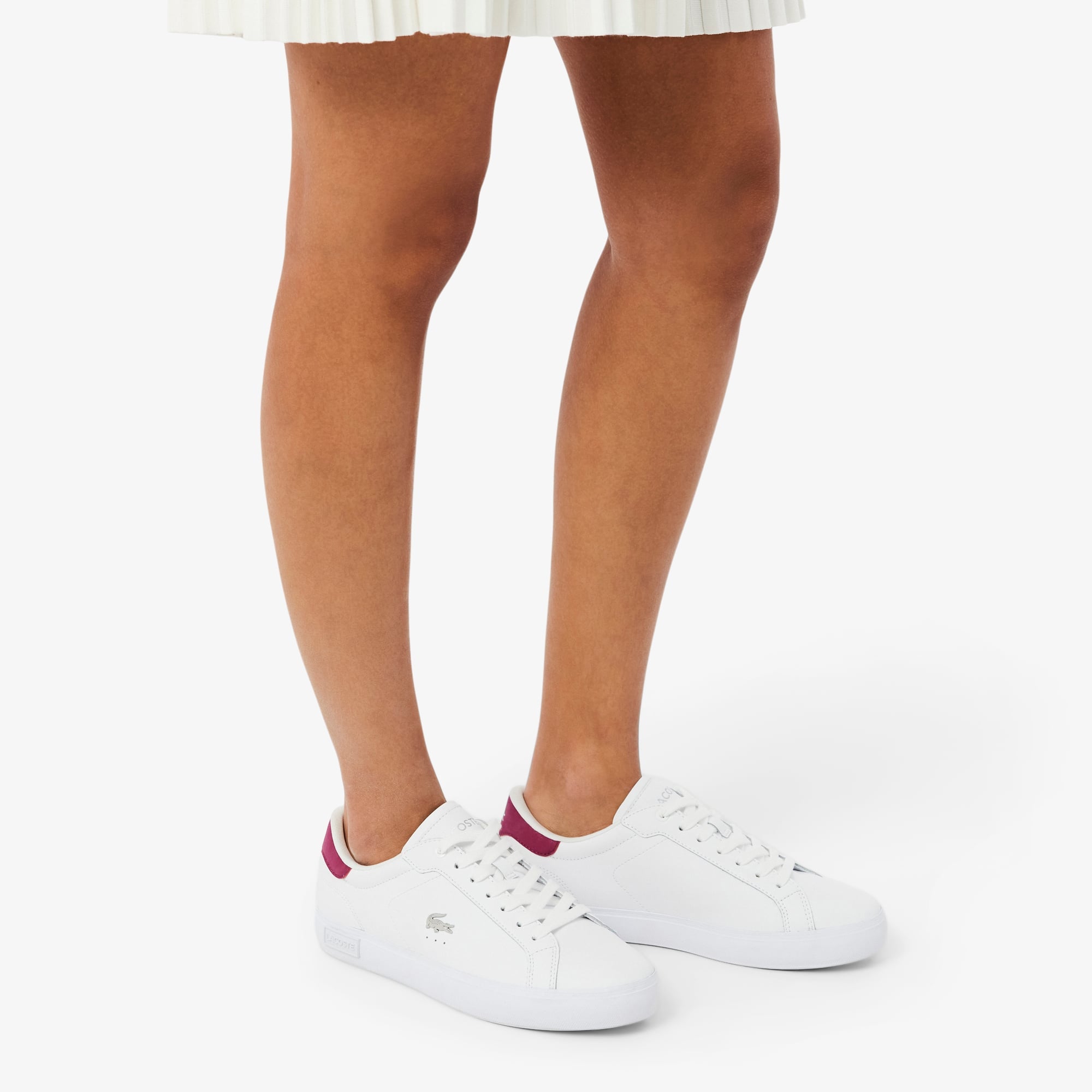 Women's Powercourt Leather Sneakers - WHT/DK PURP