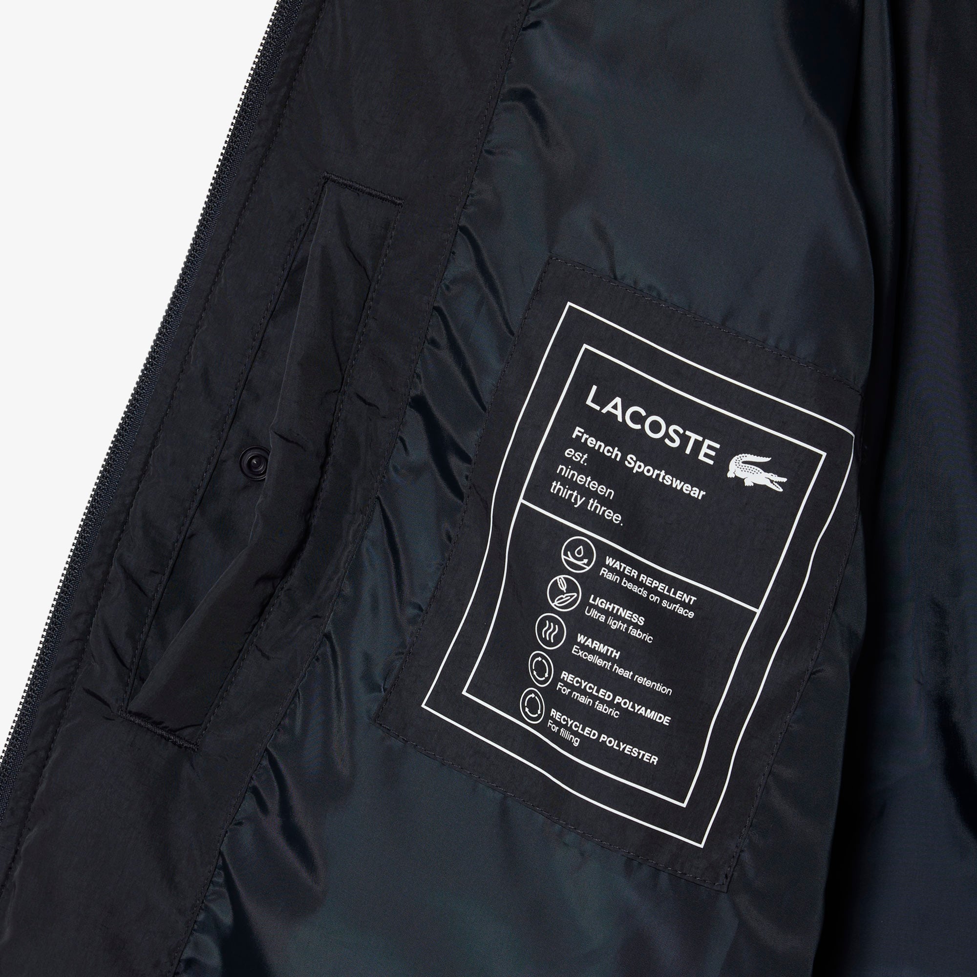 Lightweight Water-Repellent Quilted Puffed Jacket - Black