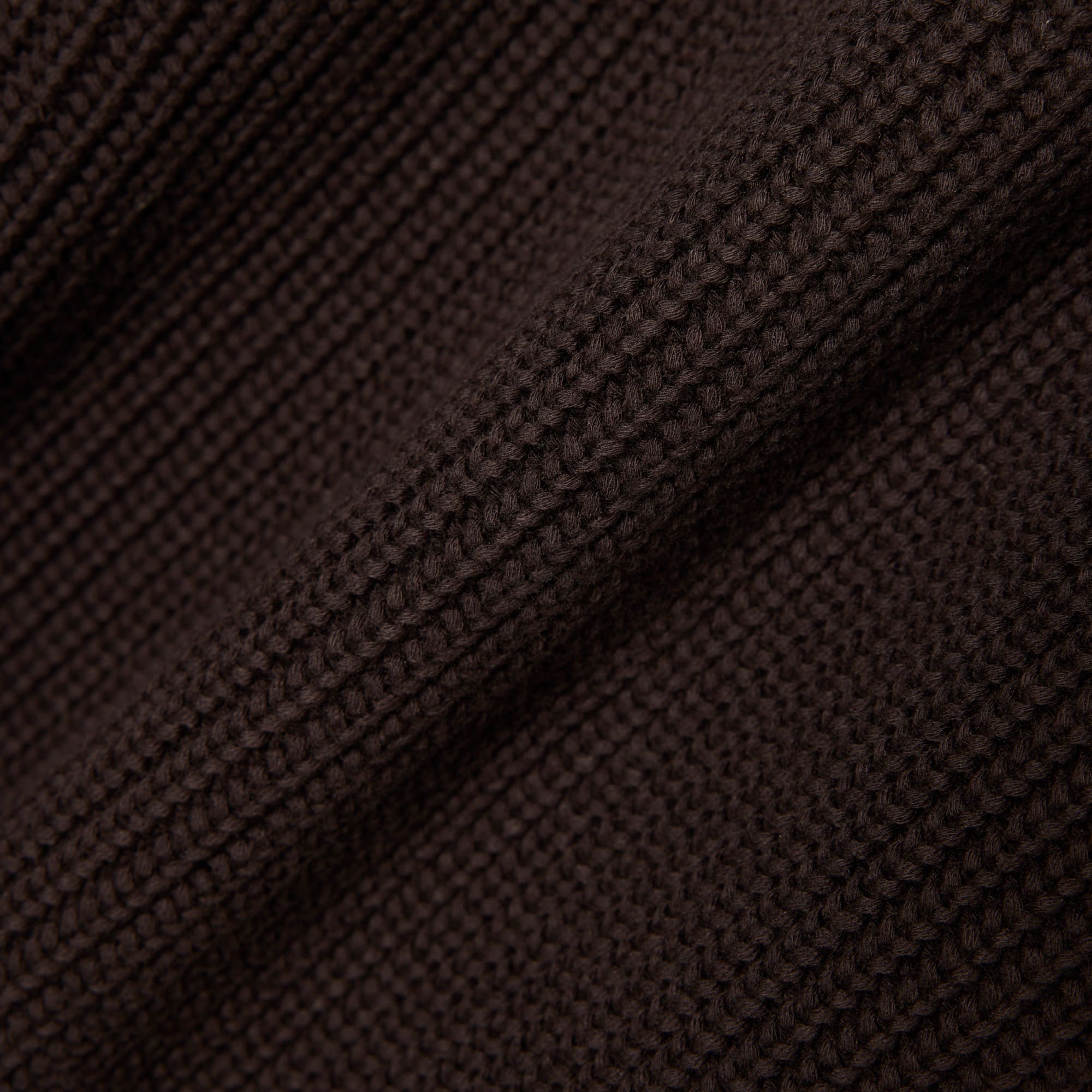 Relaxed Fit Ribbed Cotton Cardigan - Brown