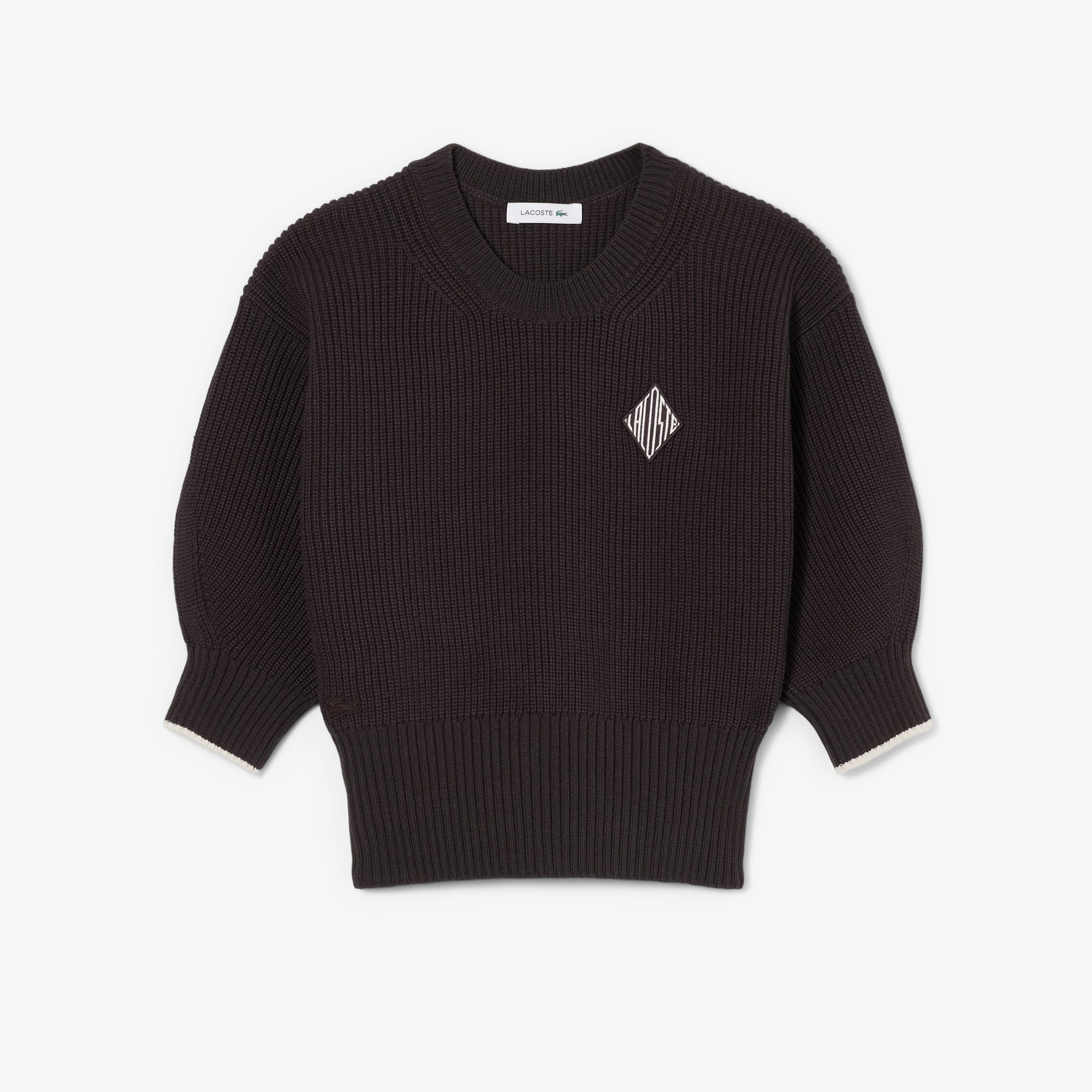 Cotton Crew Neck Sweater - Brown